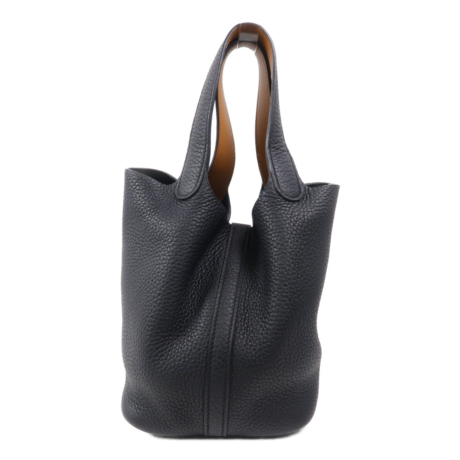 HERMES Clemence皮革Picotin PM手挽袋Noir