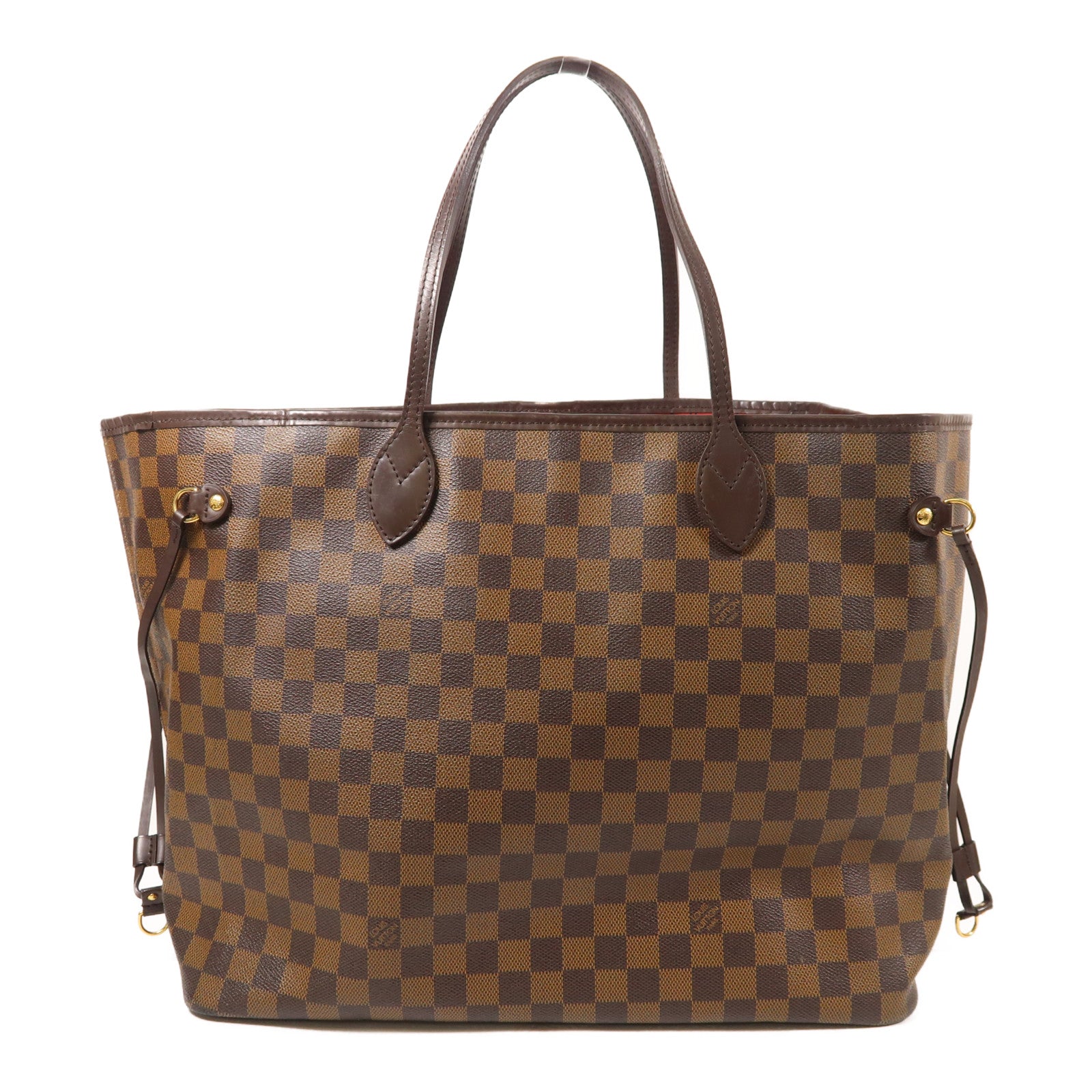 LOUIS VUITTON Damier Neverfull GM金扣肩背袋棕色