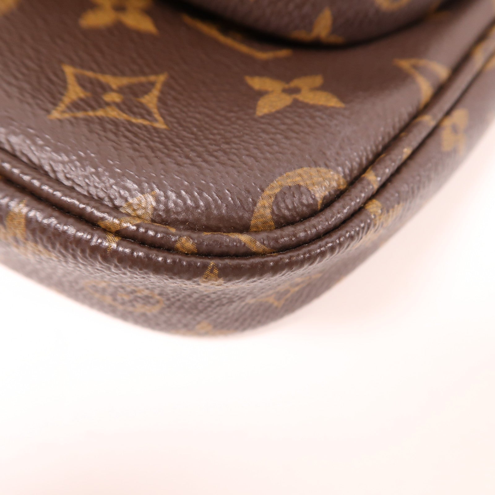 LOUIS VUITTON Monogram Multi Pochette Accessoires金扣手挽肩背兩用袋棕色