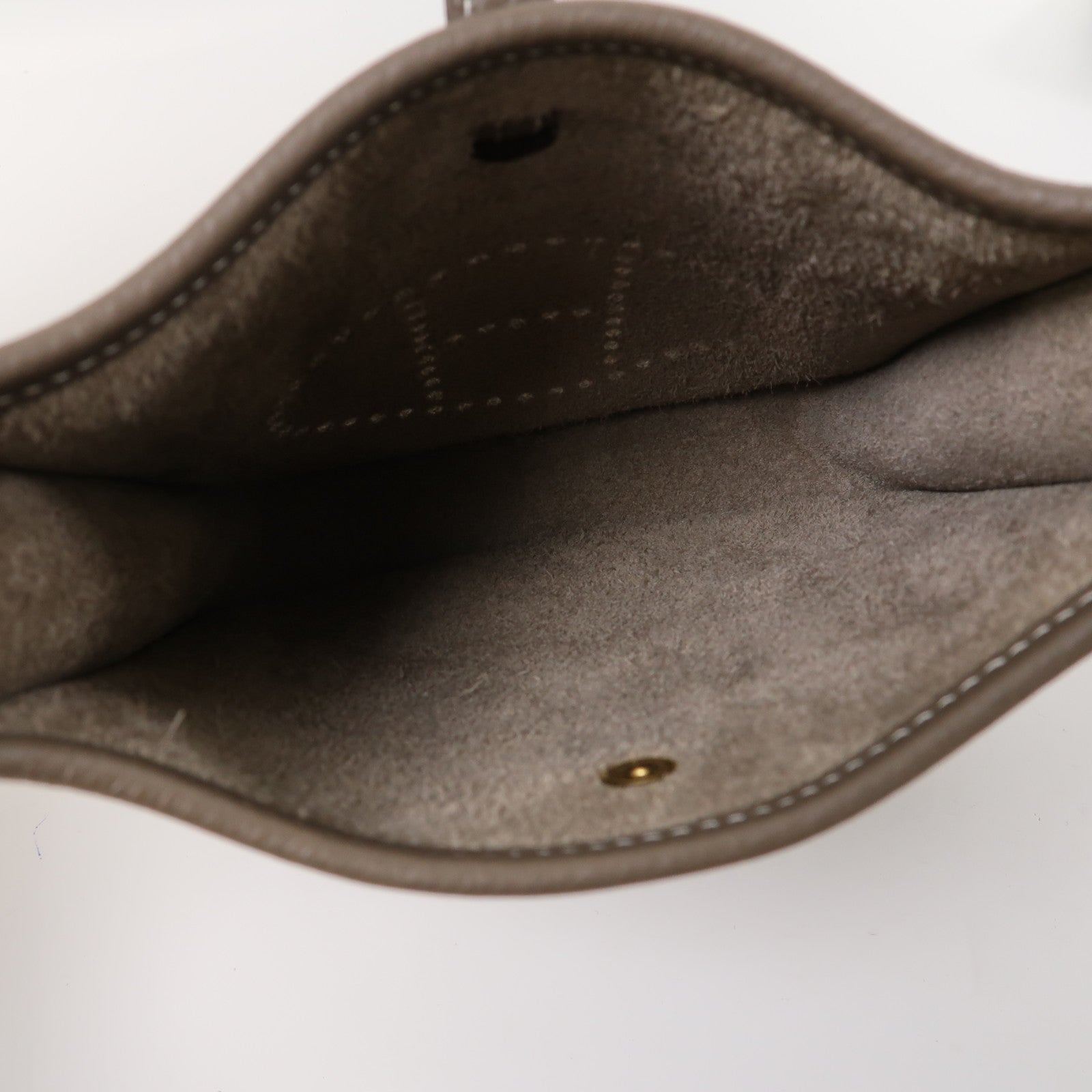HERMES 皮革Evelyne TPM金扣肩背袋大象灰色