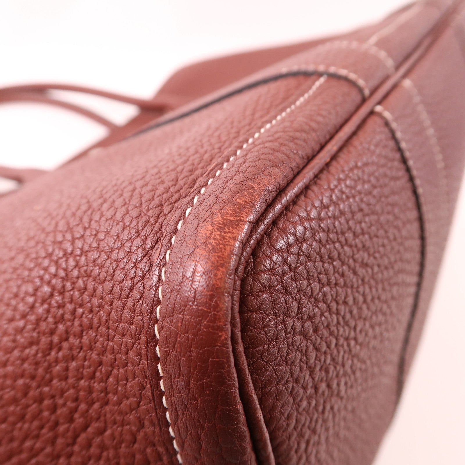 HERMES Negonda皮革Garden Party PM銀扣手挽袋Bordeaux