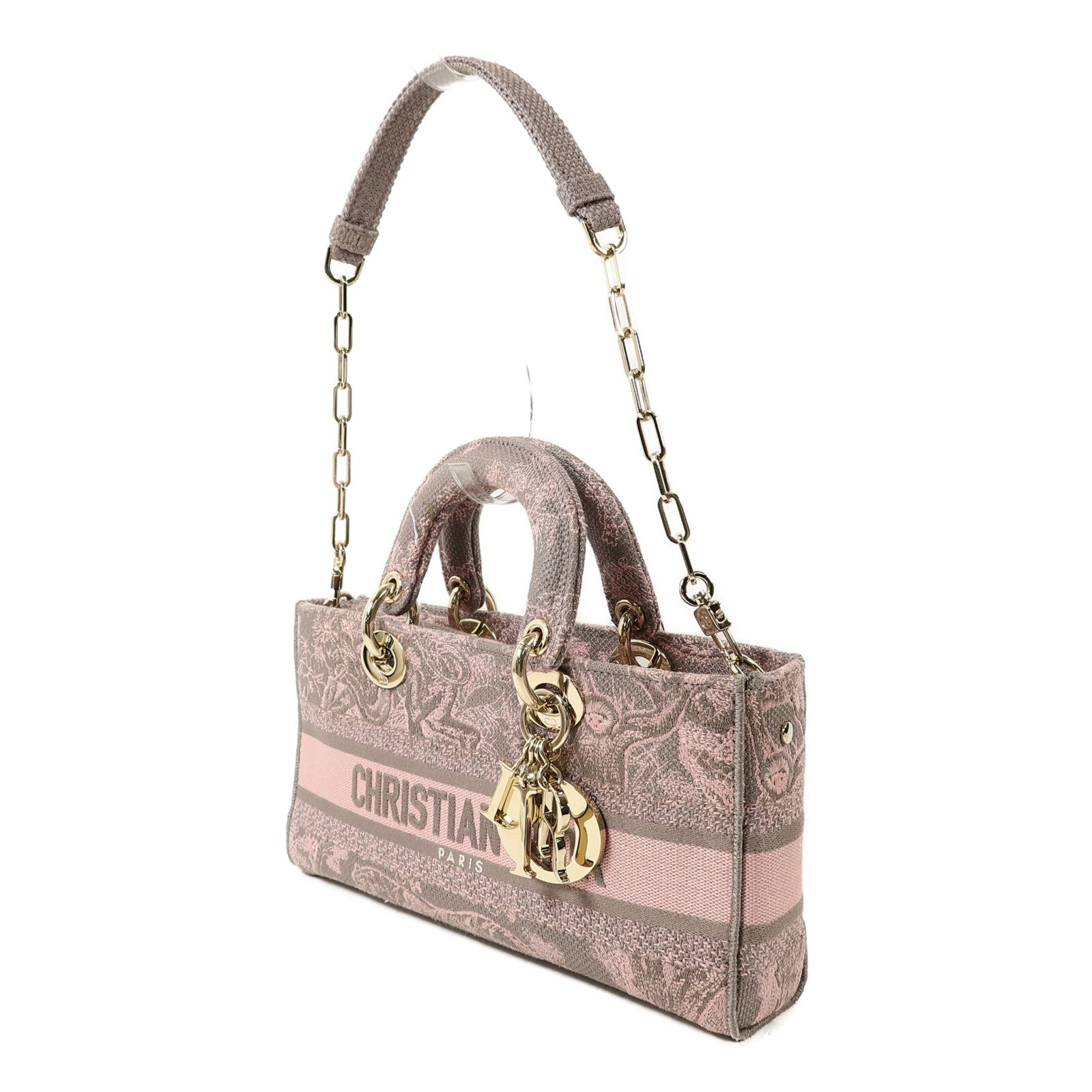 Dior 帆布Lady D-Joy Medium手挽肩背兩用袋
