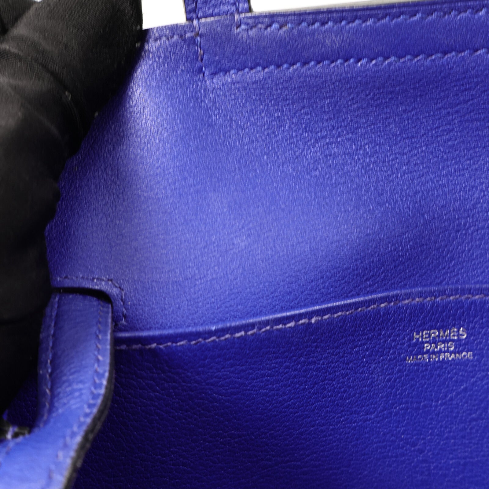 HERMES Swift皮革Mini Halzan手挽肩背兩用袋Bleu Electrique