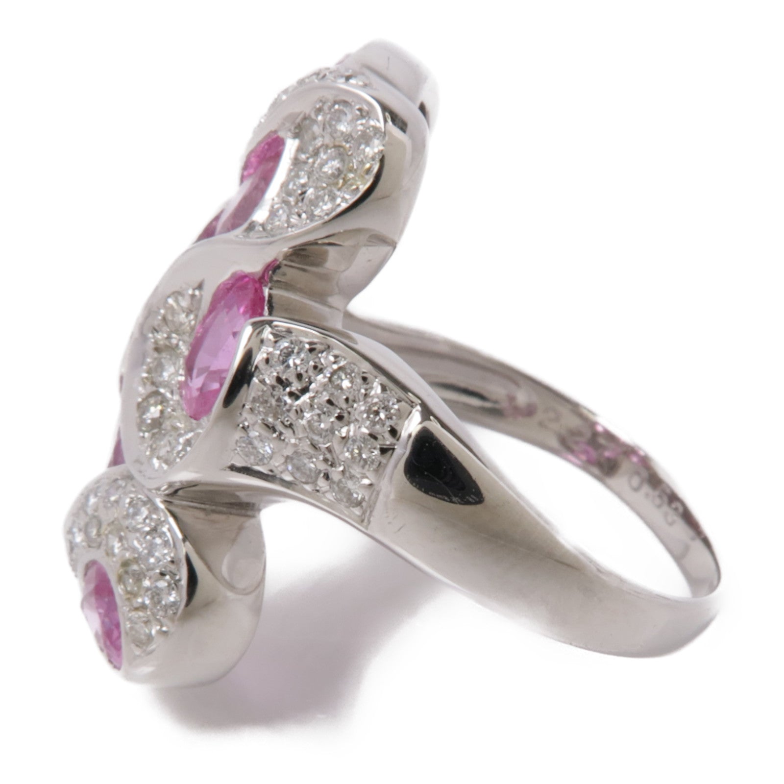 JEWELRY 18K白金Sapphire Ring 2.27ct紅寶石/0.53ct鑽石戒指US#6