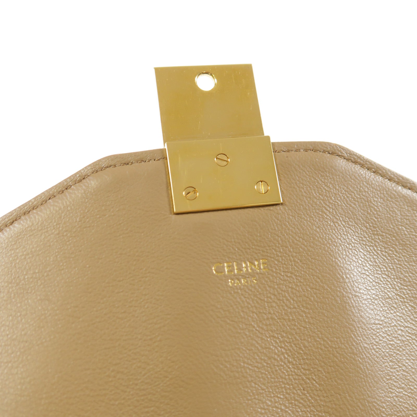 CELINE 牛皮皮革C Bag金扣鏈帶肩背袋