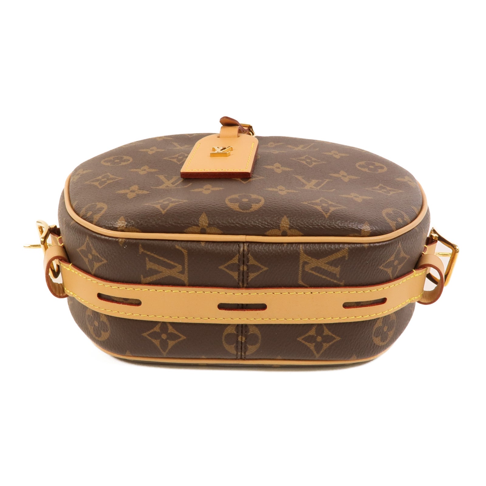 LOUIS VUITTON Monogram Boite Chapeau Souple金扣肩背袋棕色