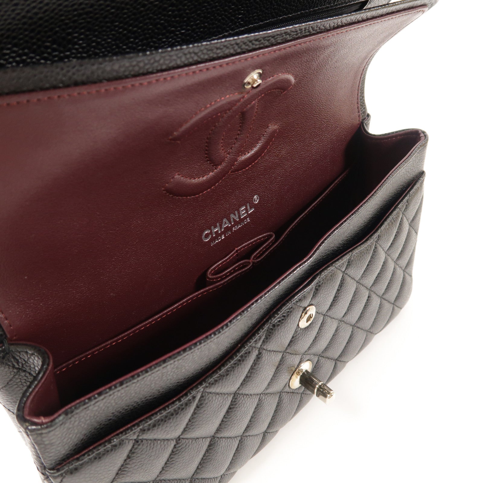 CHANEL 牛皮皮革Classic 25銀扣鏈帶肩背袋
