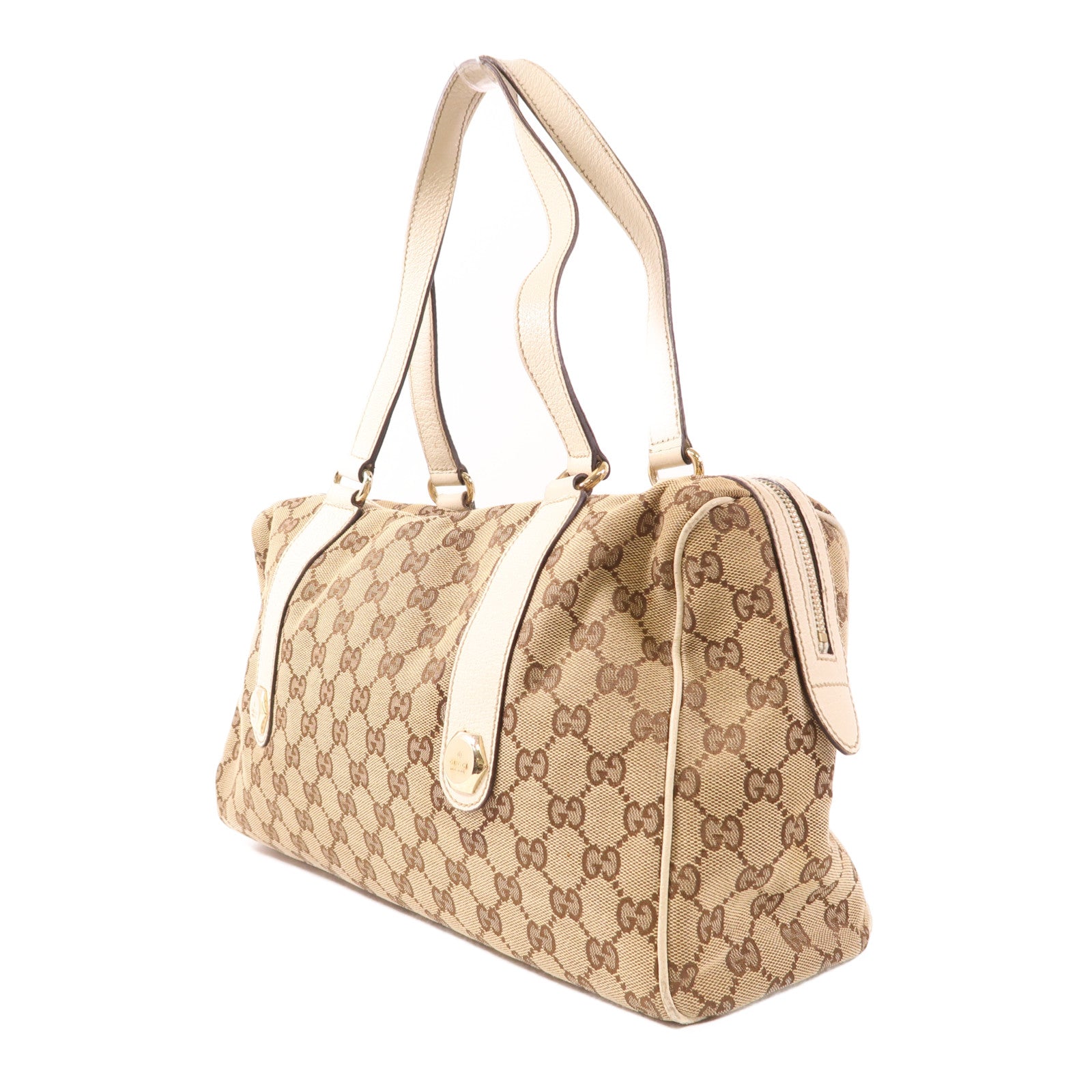 GUCCI 帆布Shoulder Bag金扣肩背袋