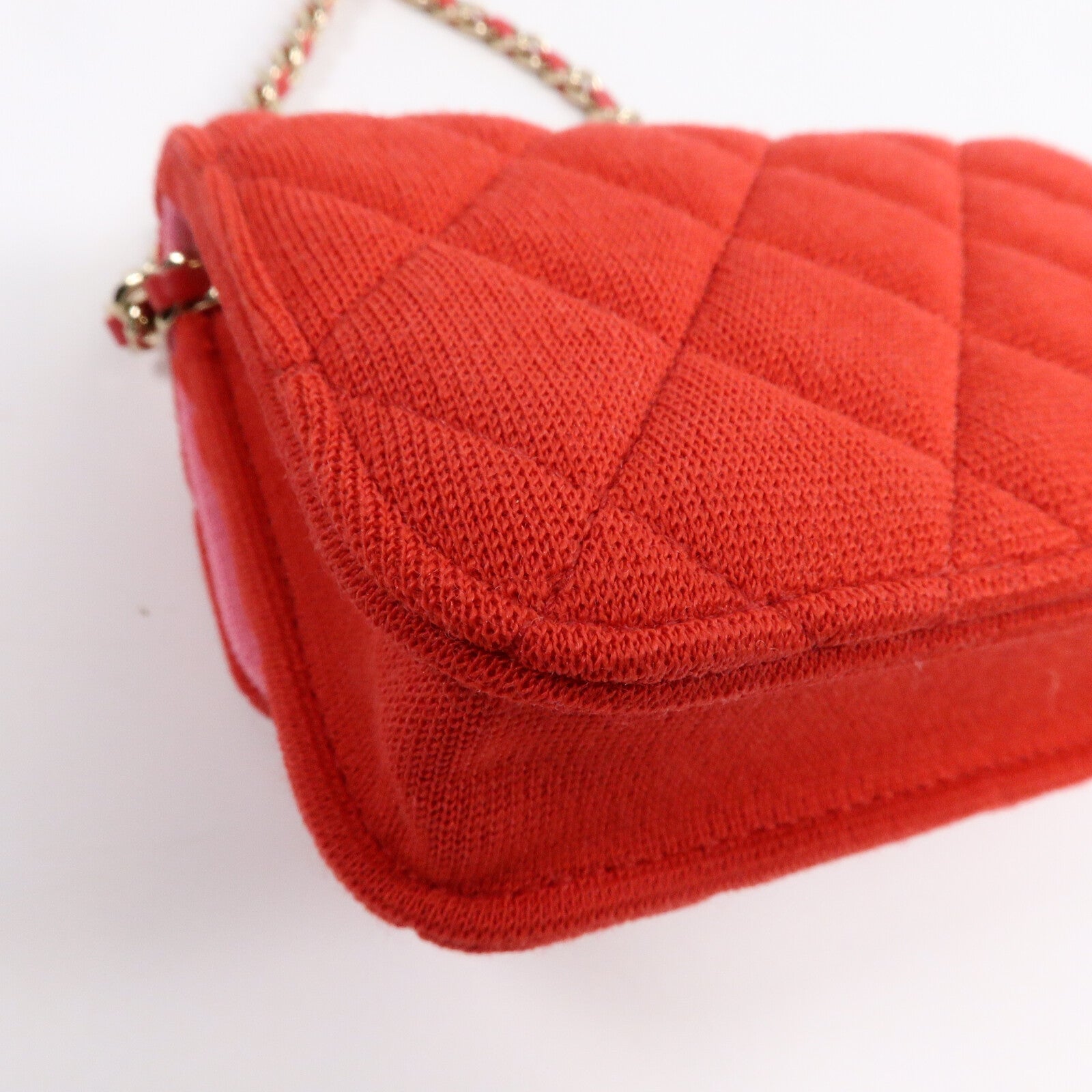 CHANEL Jersey Fabric Mini Flap Clutch With Chain鏈帶肩背袋