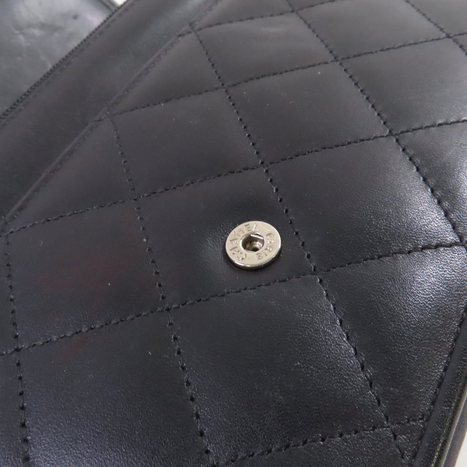 CHANEL 【激減優惠】菱格羊皮皮革Cambon WOC Wallet On Chain Shoulder Bag銀扣鏈帶肩背袋黑色