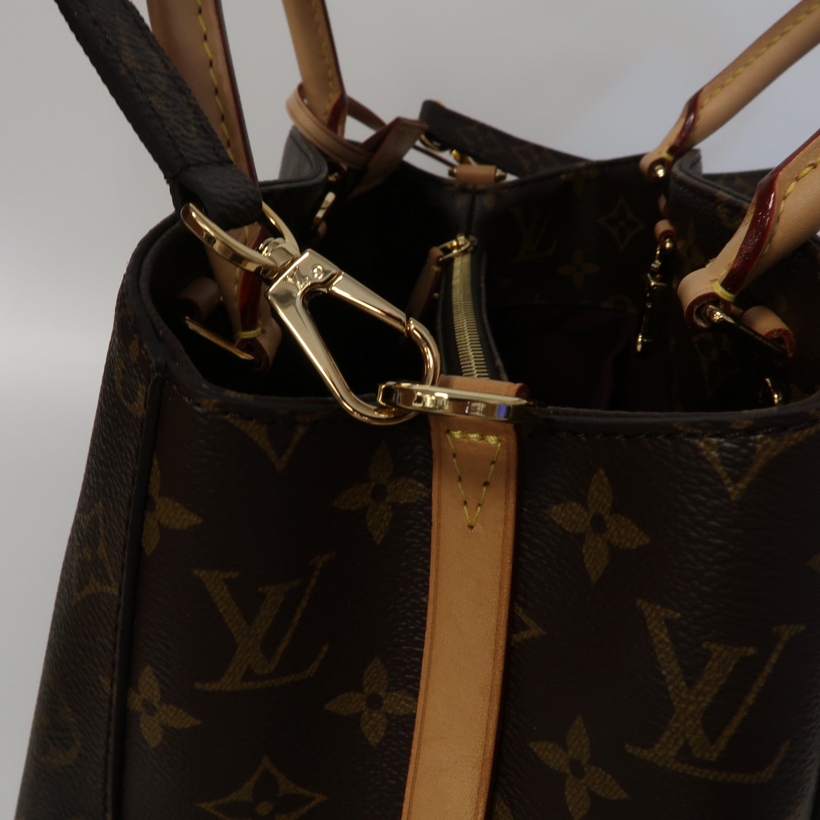 LOUIS VUITTON Monogram Montaigne金扣手挽肩背兩用袋啡色