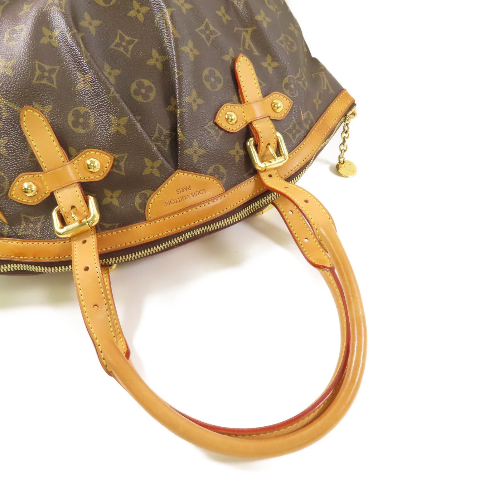 LOUIS VUITTON Monogram Tivoli GM金扣肩背袋棕色