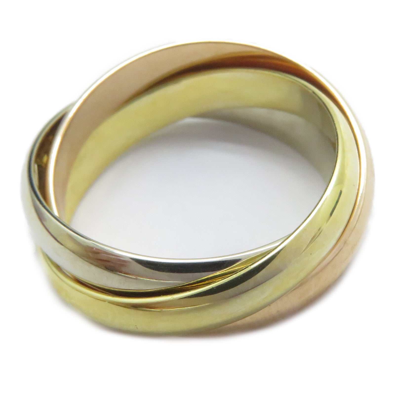 CARTIER 18K黃金/白金/玫瑰金Trinity戒指Cartier#54/US#6.75