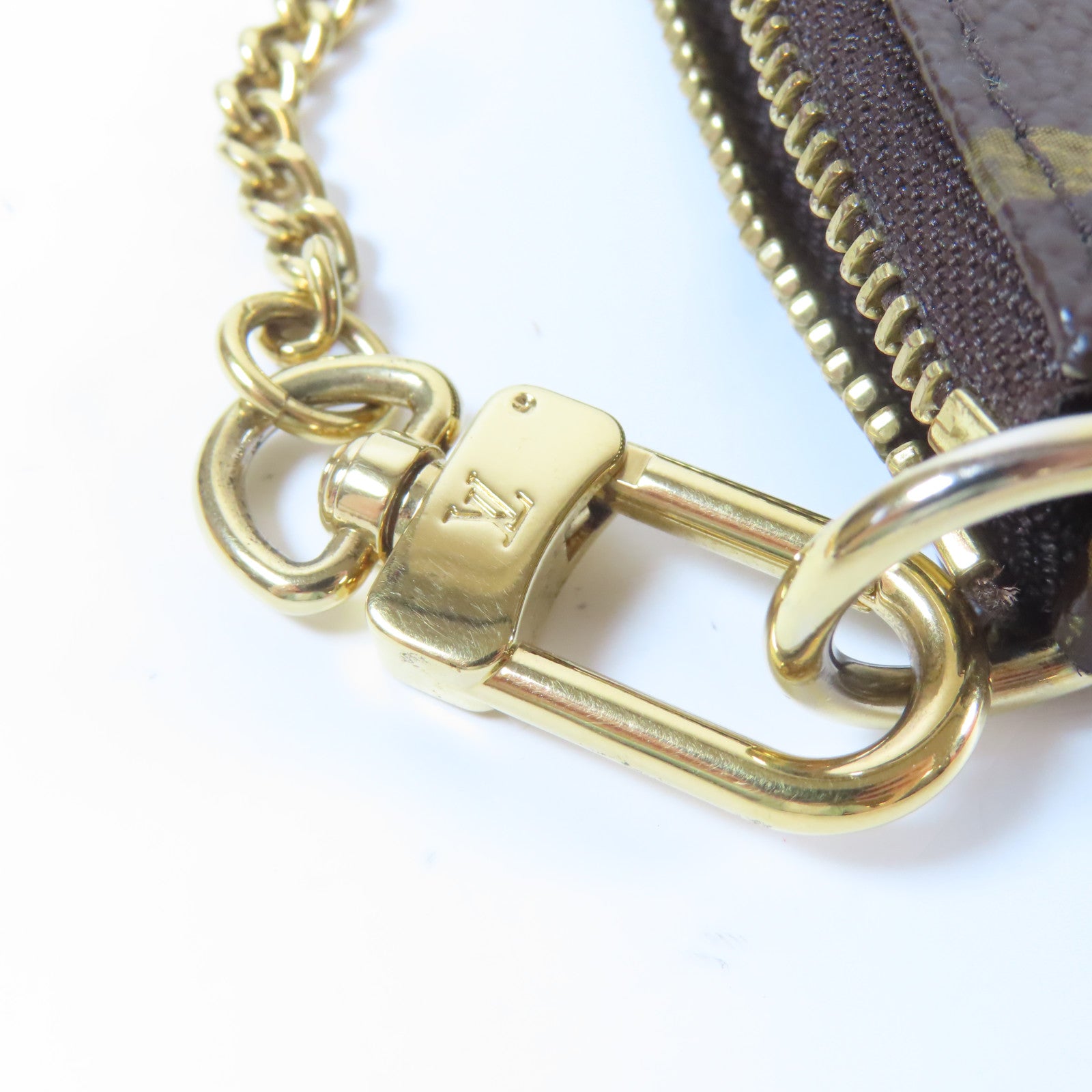 LOUIS VUITTON Monogram Pochette Trunk金扣鏈帶肩背袋啡色