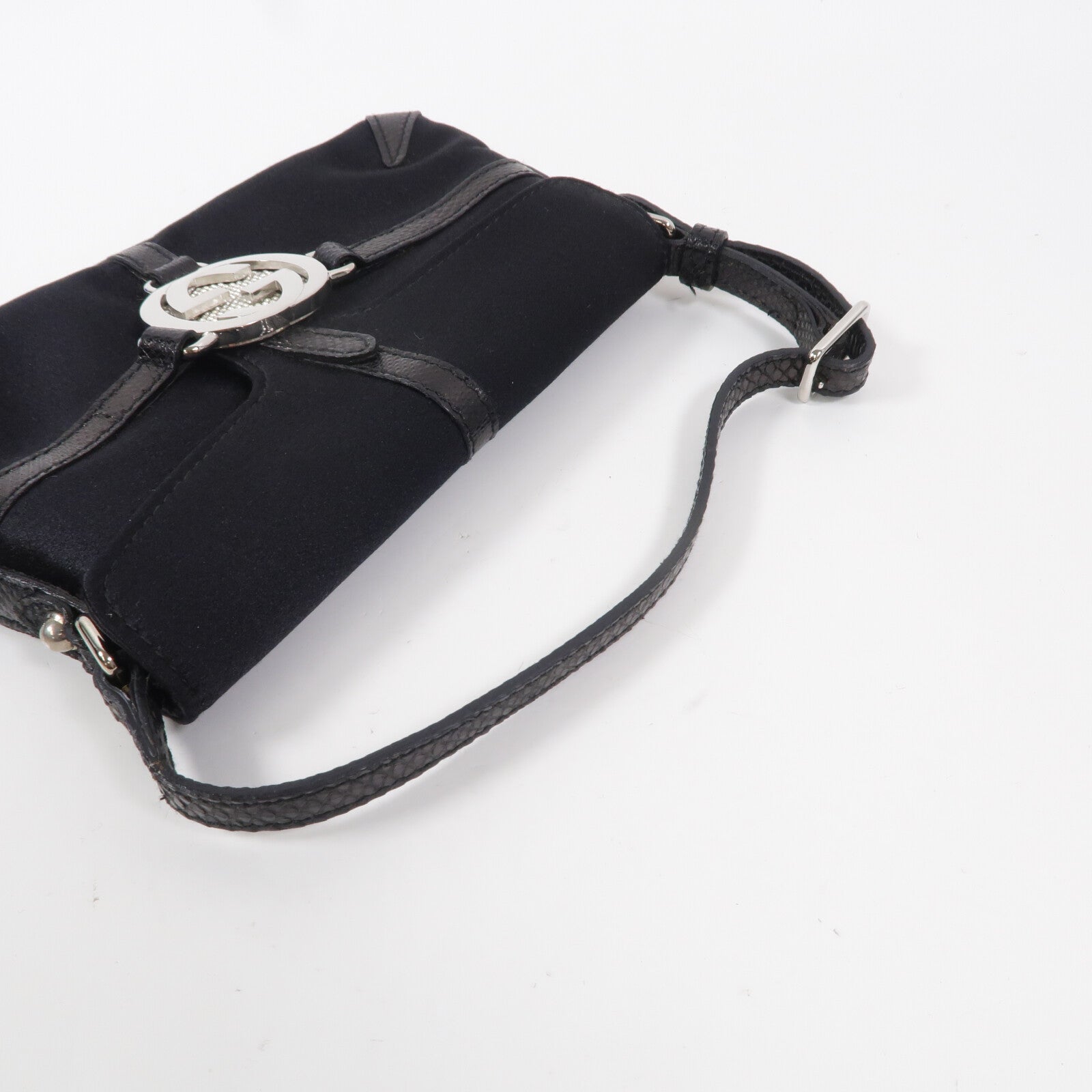 GUCCI 絲質/蜥蜴皮革Hand Bag手挽袋