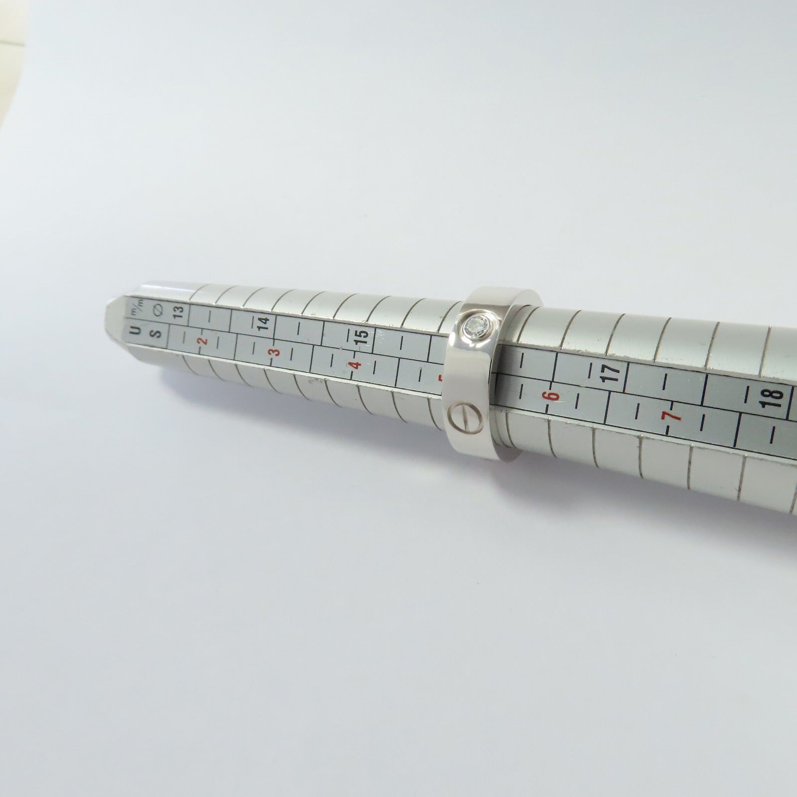 CARTIER 【激減優惠】18K白金Love Ring 3P Diamond鑽石戒指Cartier#50/JP#10/US#5.25