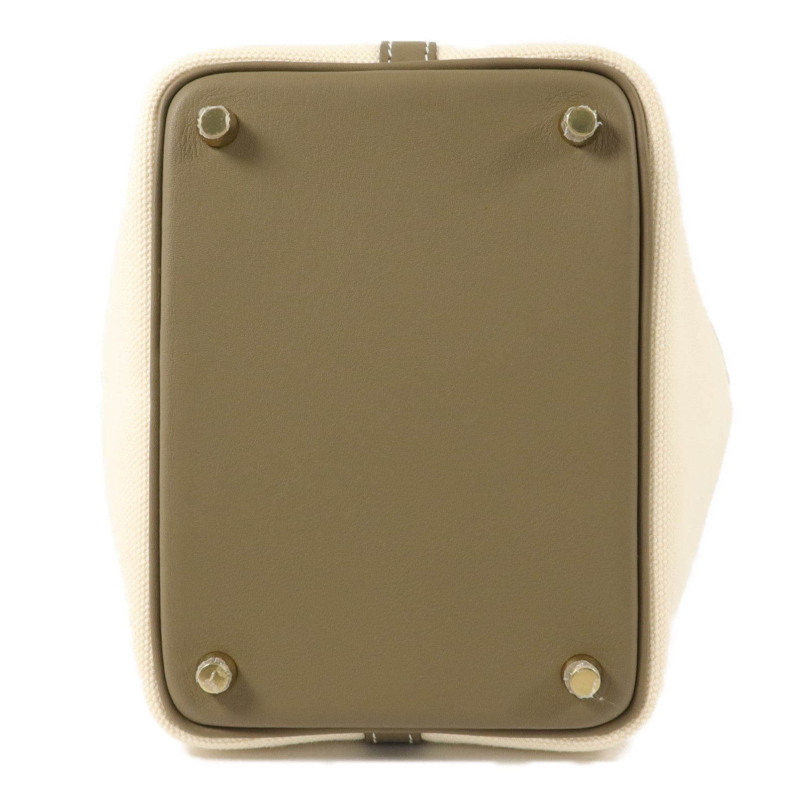 HERMES Toile帆布/Swift皮革Picotin Cargo PM手挽袋Etoupe