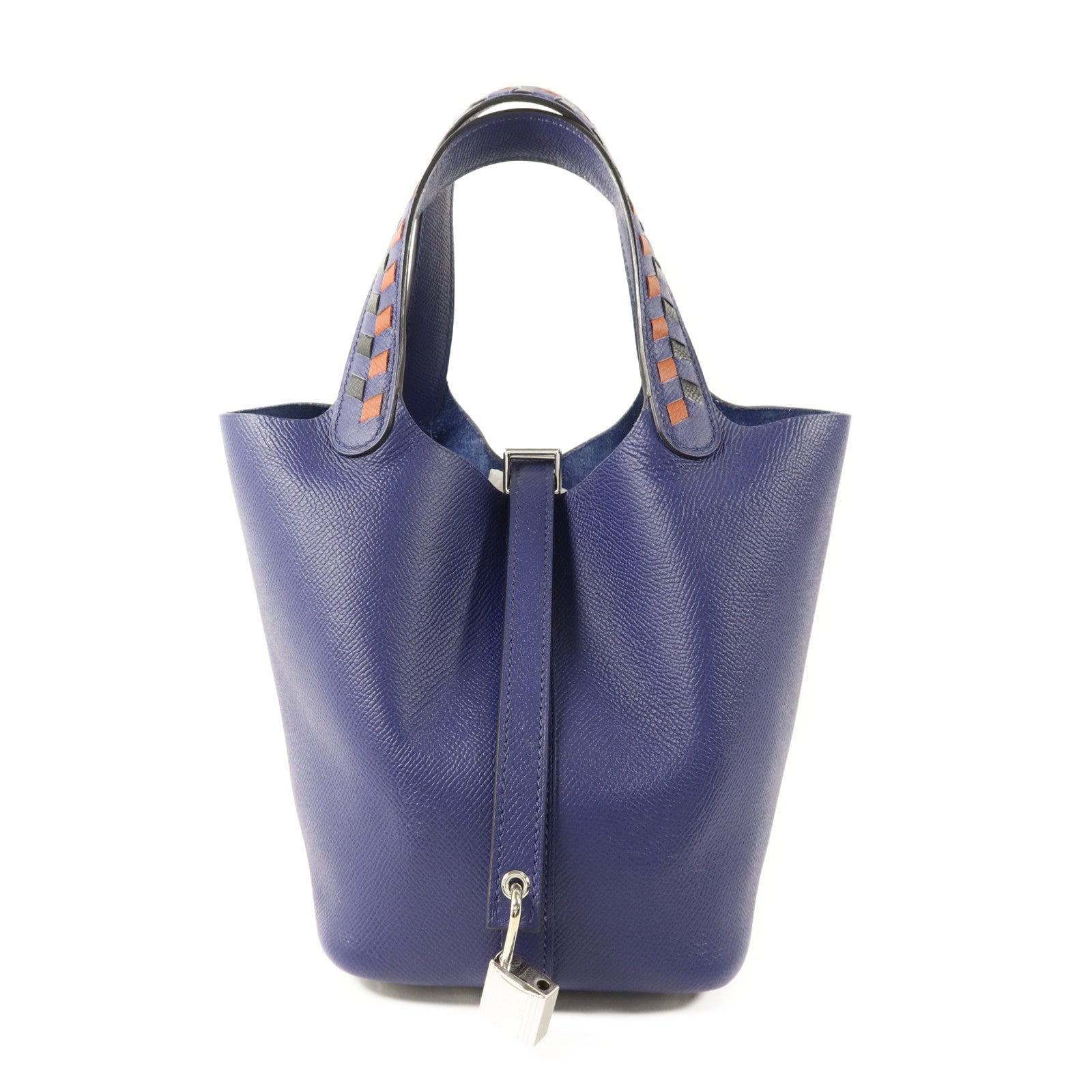 HERMES Epsom皮革Picotin Lock 18銀扣手挽袋Bleu Encre