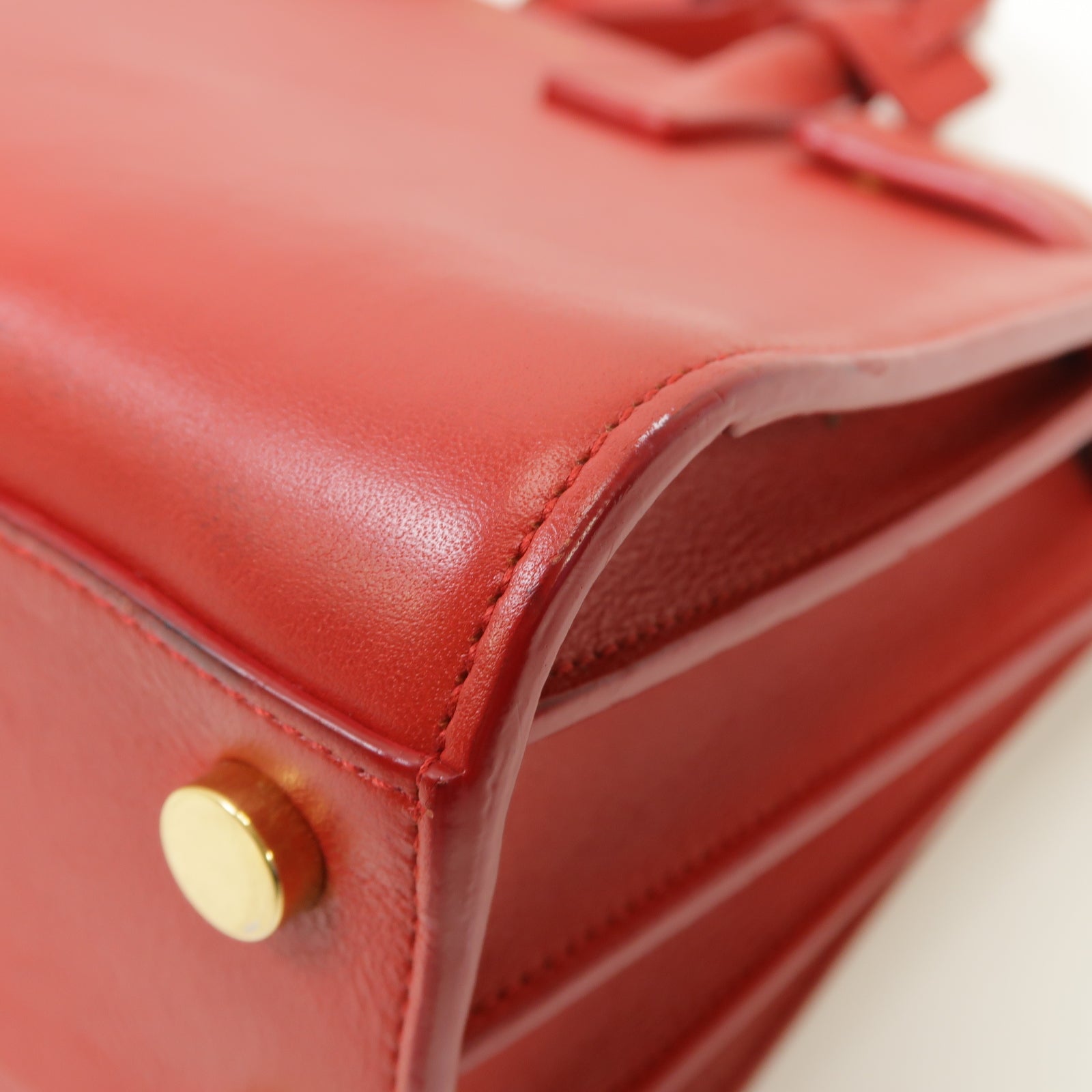 SAINT LAURENT 【激減優惠】牛皮皮革Sac De Jour 2 Way Shoulder Bag金扣手挽肩背兩用袋紅色