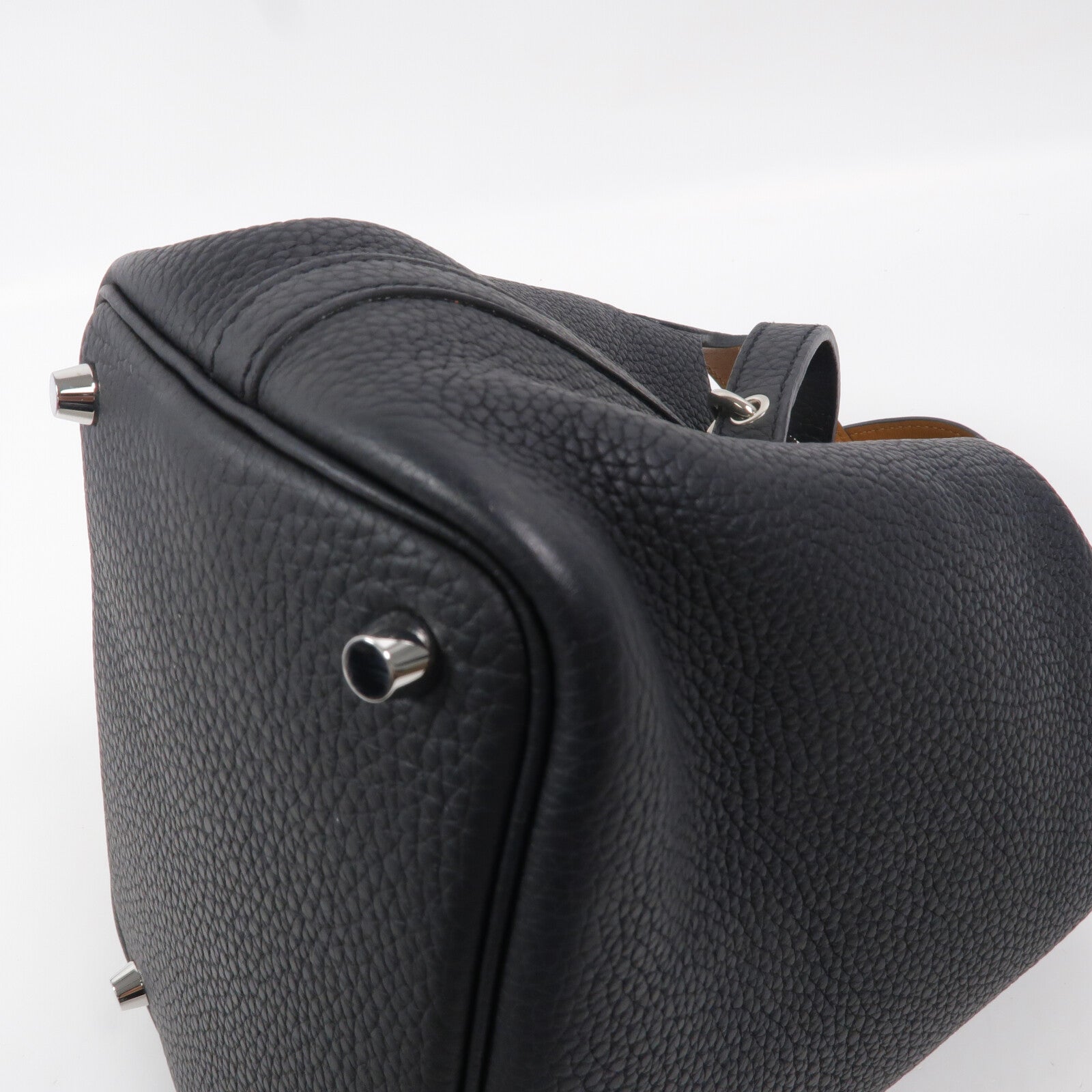HERMES Clemence皮革Picotin PM手挽袋Noir