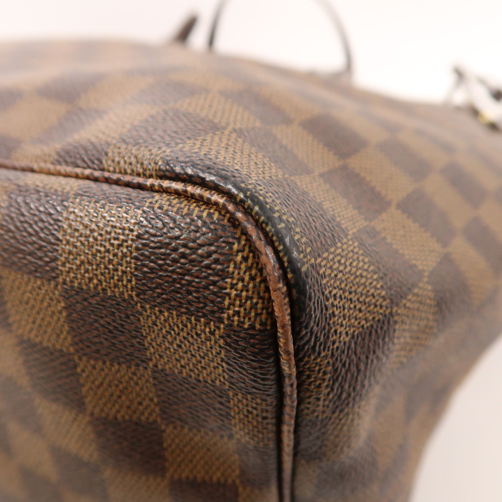 LOUIS VUITTON Damier Neverfull GM金扣肩背袋棕色
