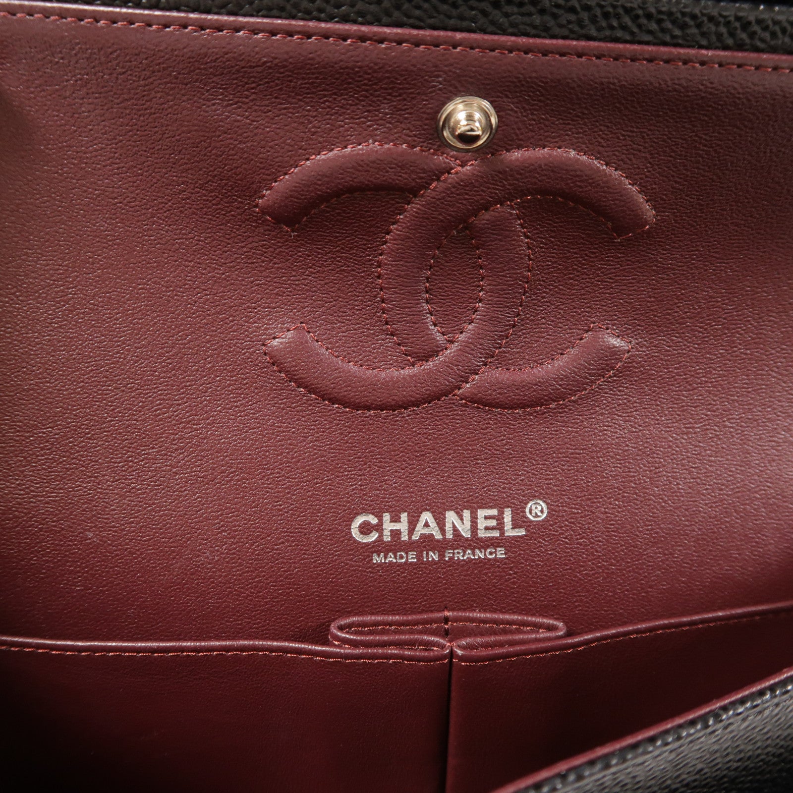 CHANEL 牛皮皮革Classic 25銀扣鏈帶肩背袋
