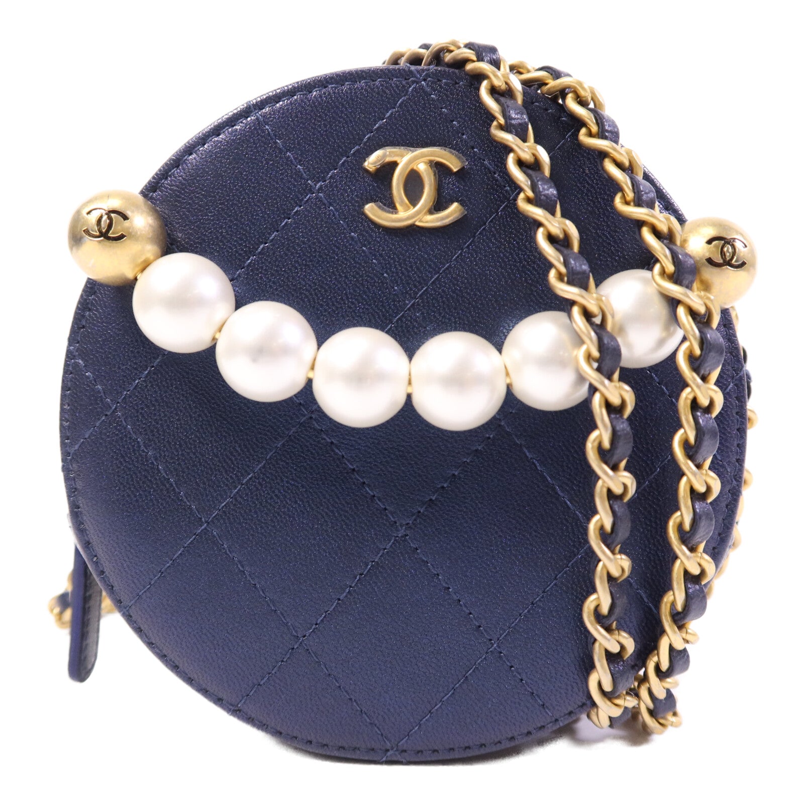 CHANEL 【激減優惠】牛皮皮革Chain Shoulder Bag金扣鏈帶肩背袋