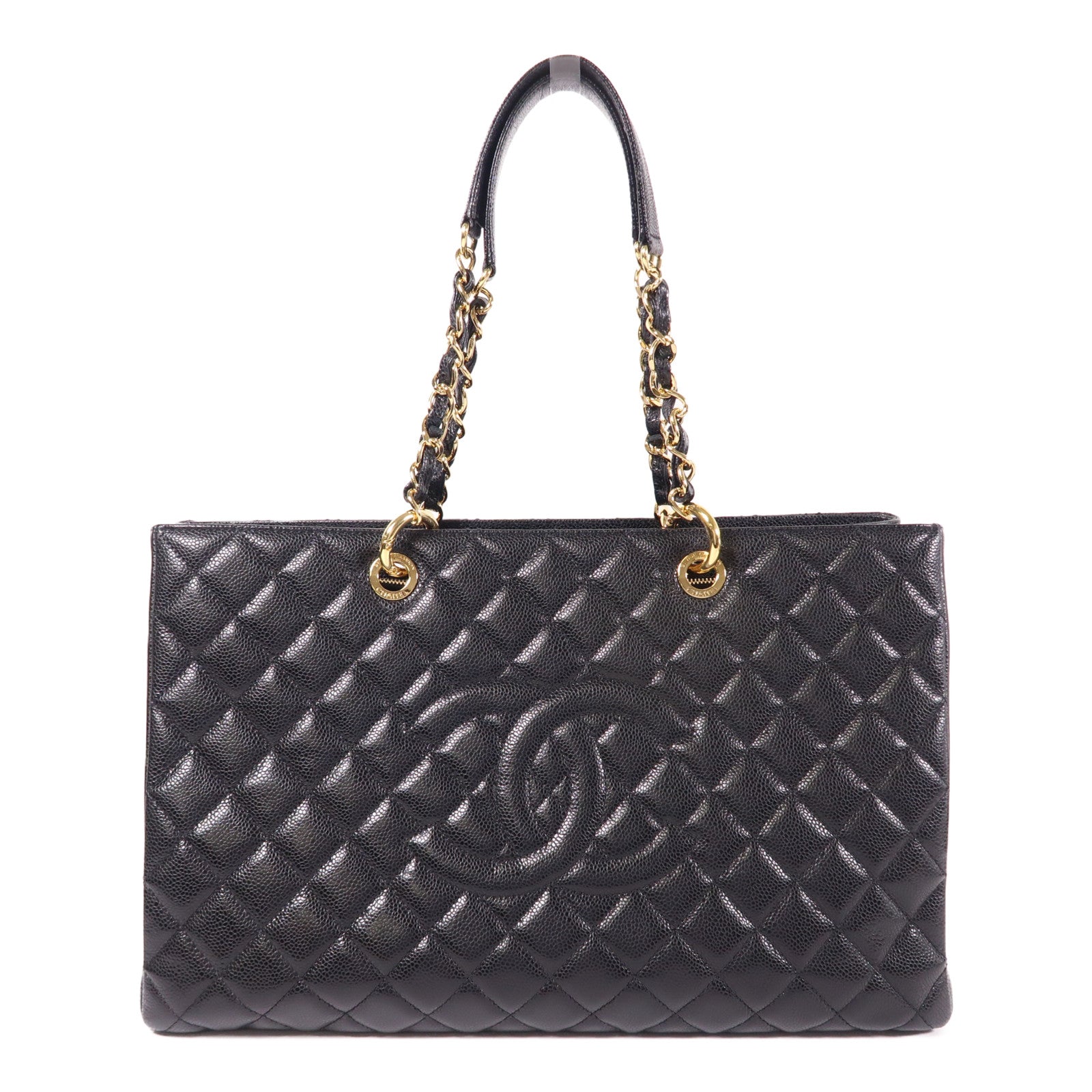 CHANEL 牛皮皮革GST Grand Shopping Tote Bag XL金扣鏈帶肩背袋/手挽袋