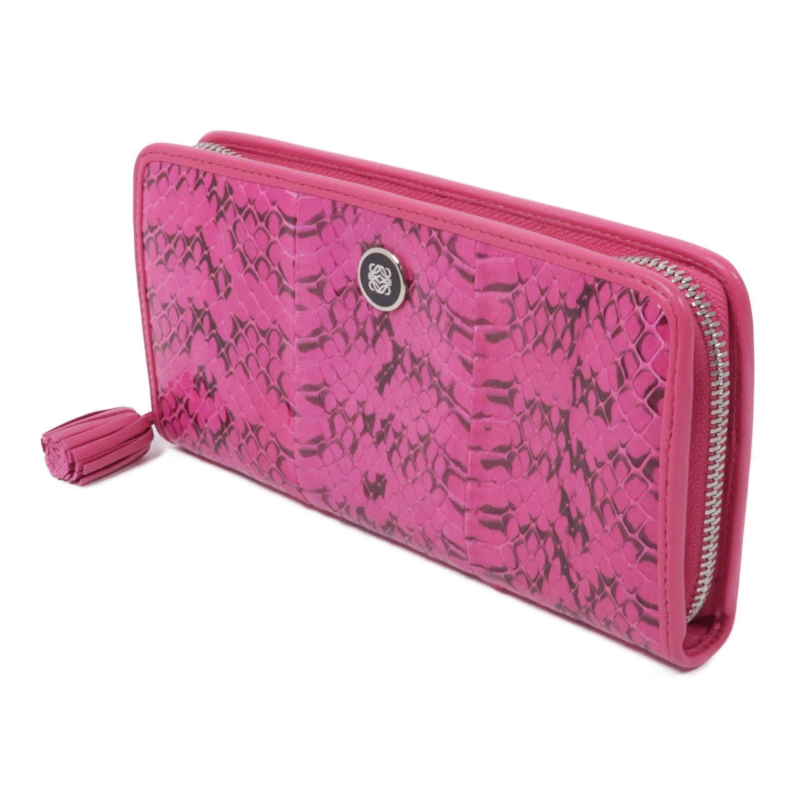 LOEWE 【激減優惠】牛皮皮革Zipped Long Wallet銀扣長錢包