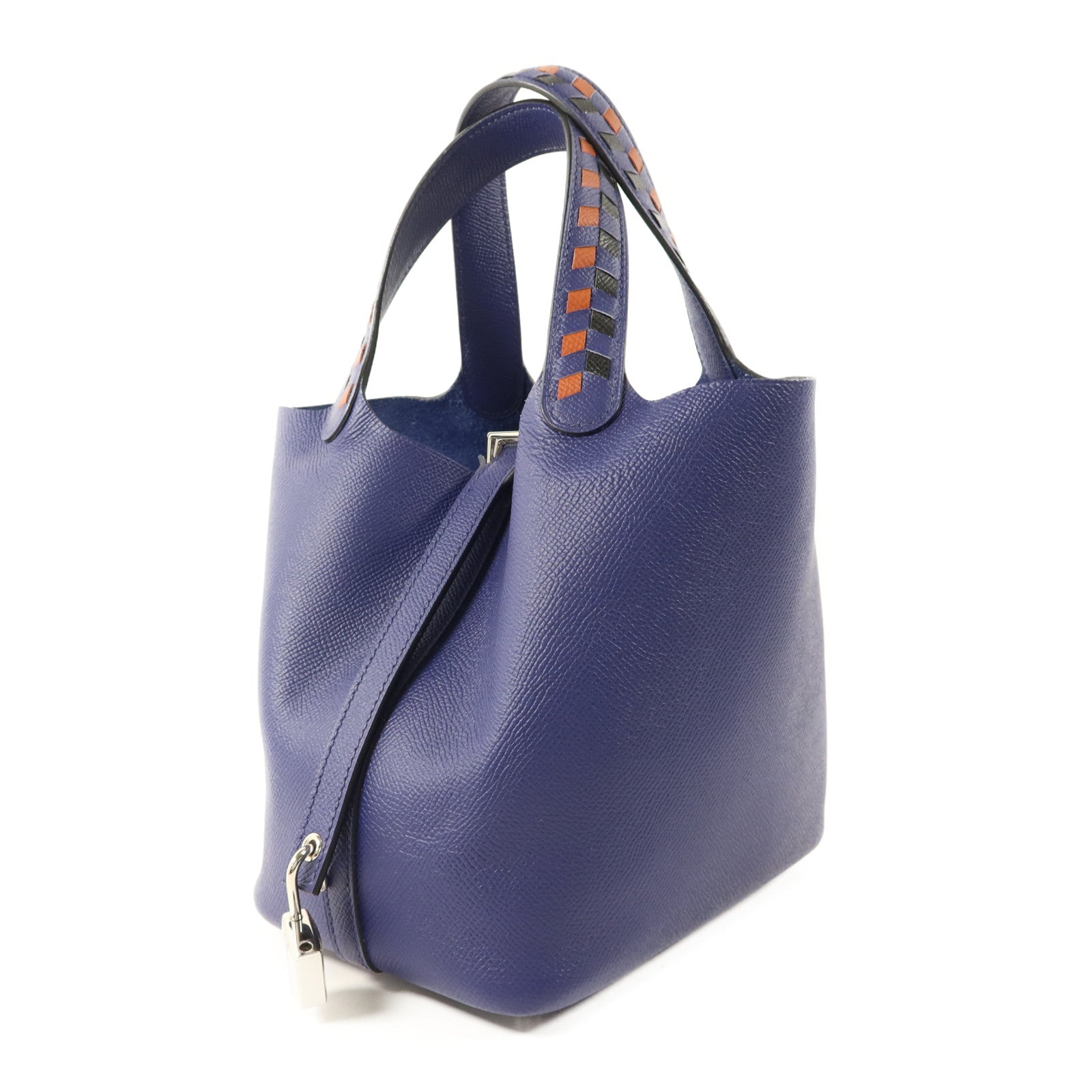 HERMES Epsom皮革Picotin Lock 18銀扣手挽袋Bleu Encre