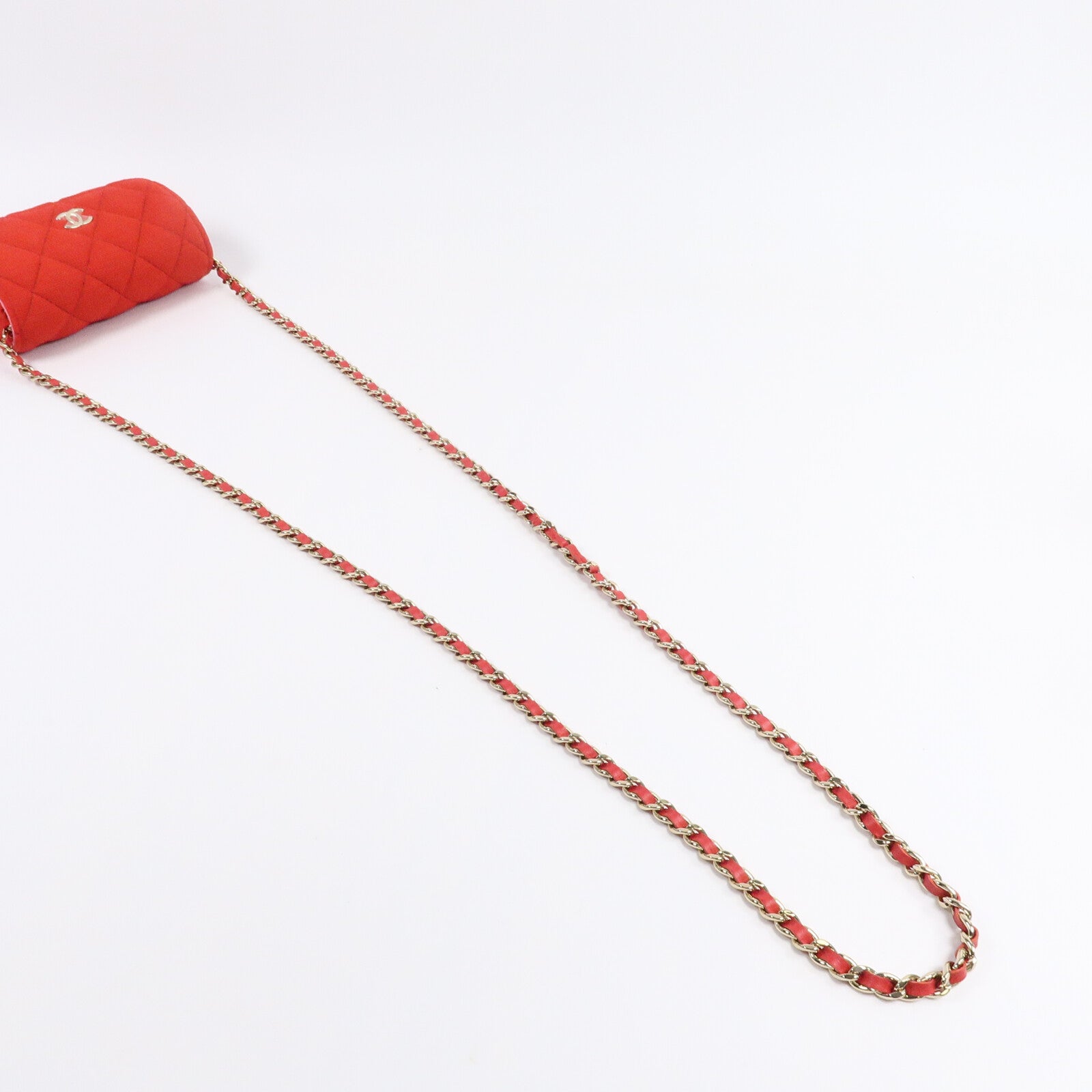 CHANEL Jersey Fabric Mini Flap Clutch With Chain鏈帶肩背袋