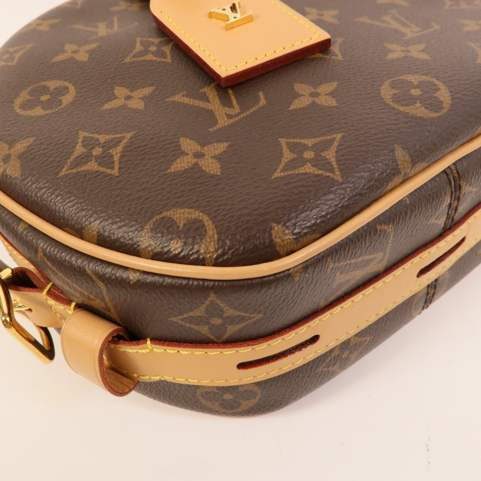 LOUIS VUITTON Monogram Boite Chapeau Souple金扣肩背袋棕色