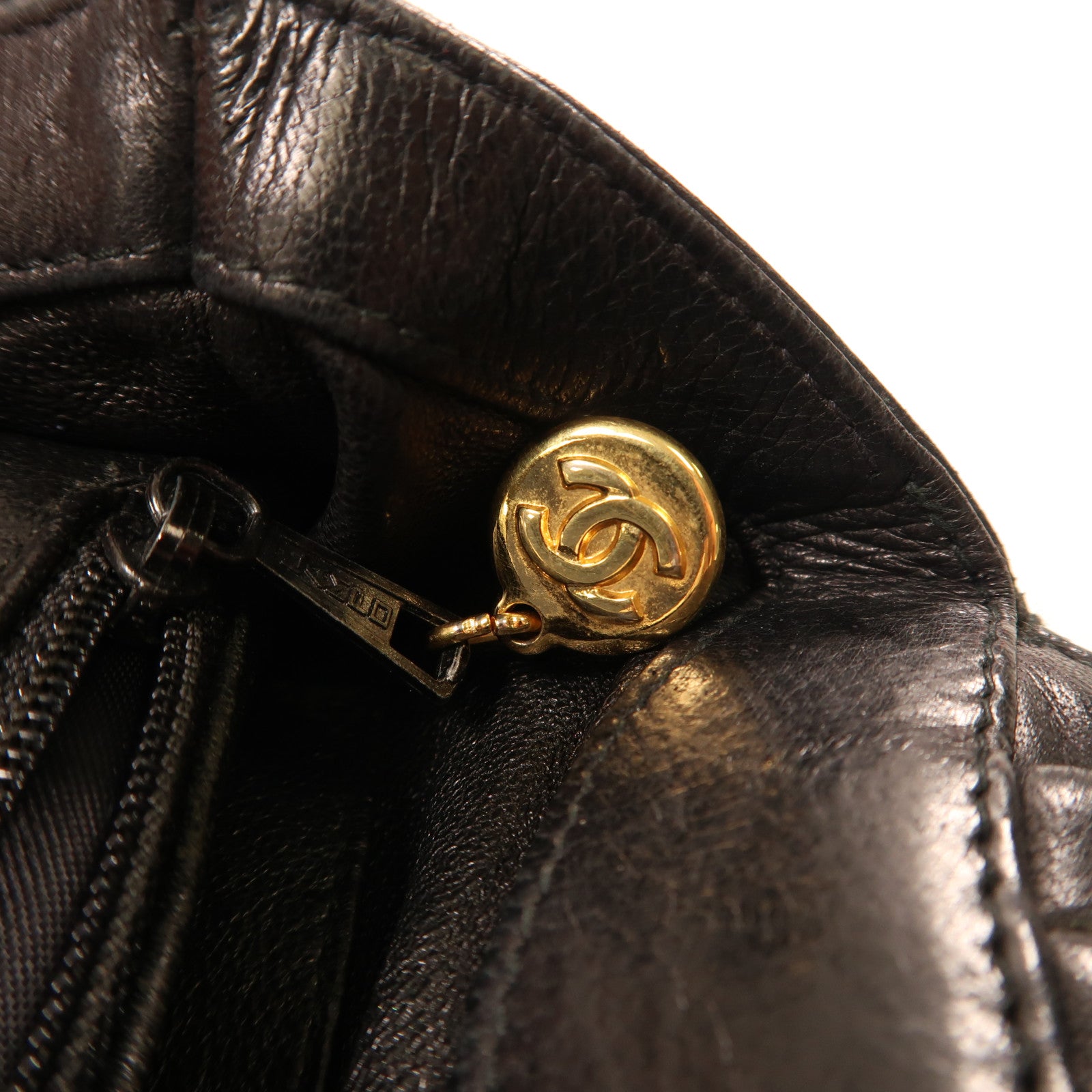 CHANEL 羊皮皮革Hand Bag金扣手挽袋黑色