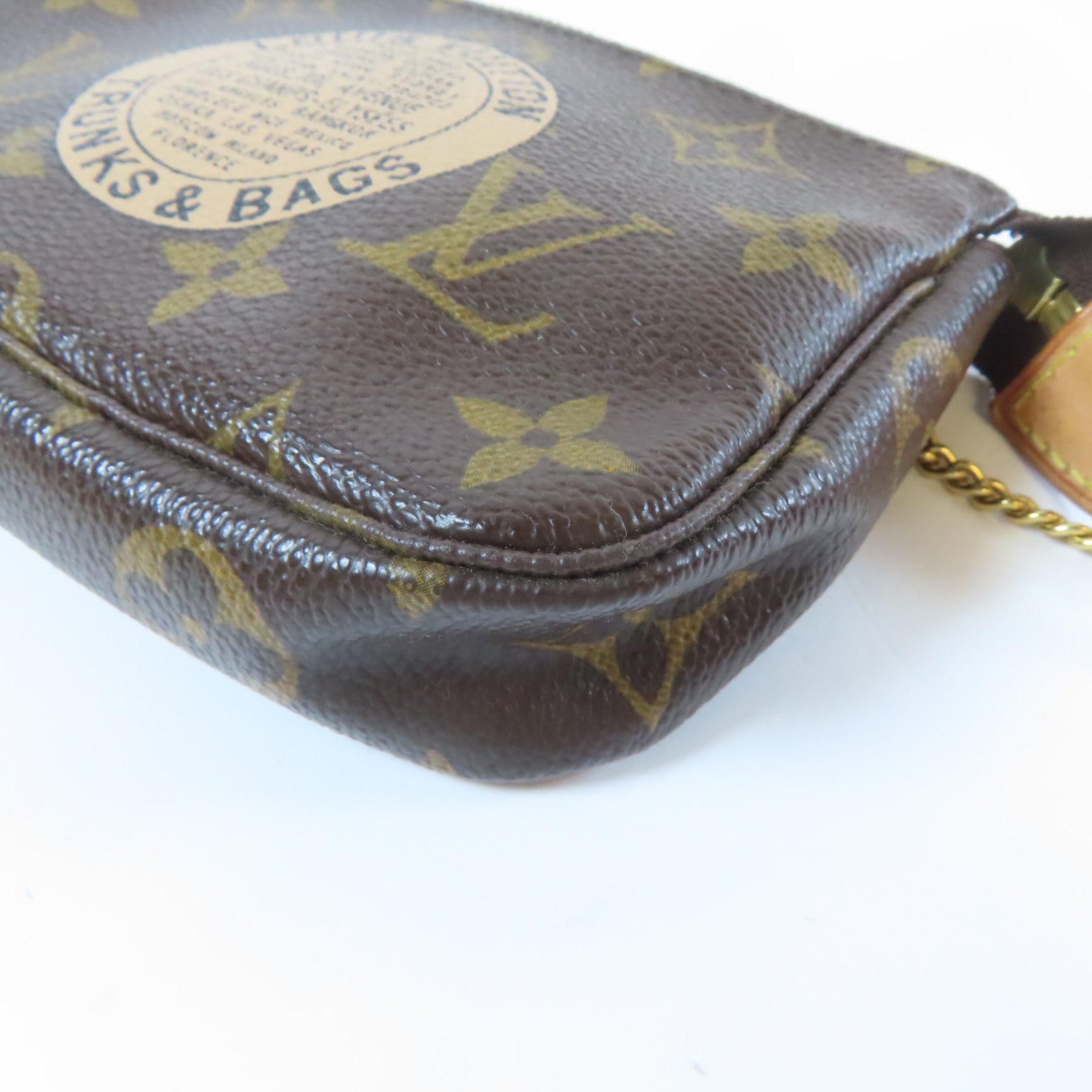 LOUIS VUITTON Monogram Pochette Trunk金扣鏈帶肩背袋啡色