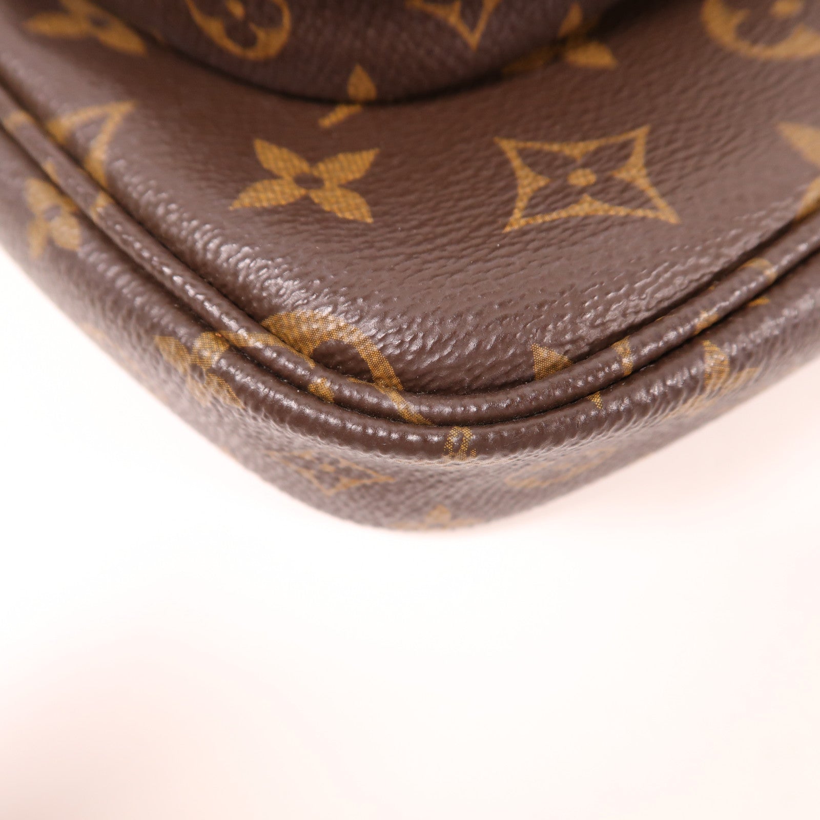 LOUIS VUITTON Monogram Multi Pochette Accessoires金扣手挽肩背兩用袋棕色