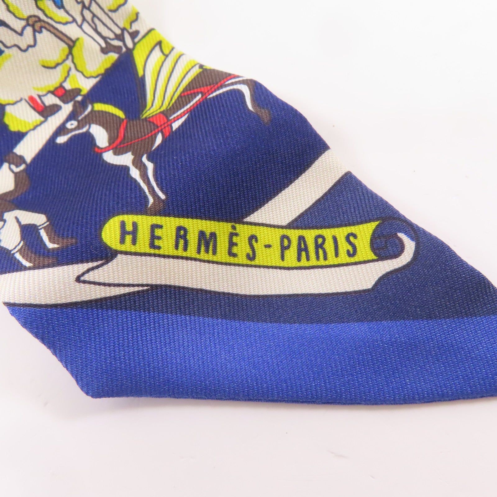 HERMES 絲質Twilly絲巾藍色