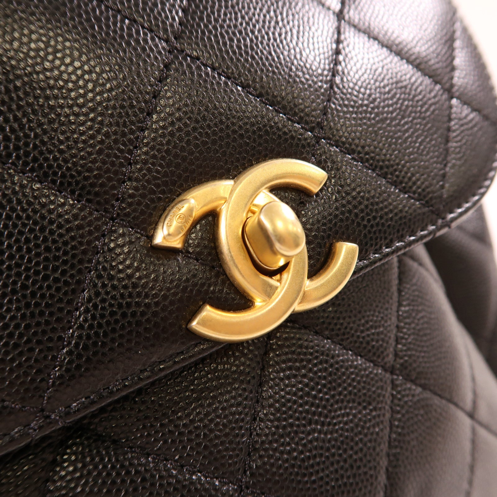 CHANEL 牛皮皮革Backpack金扣背包