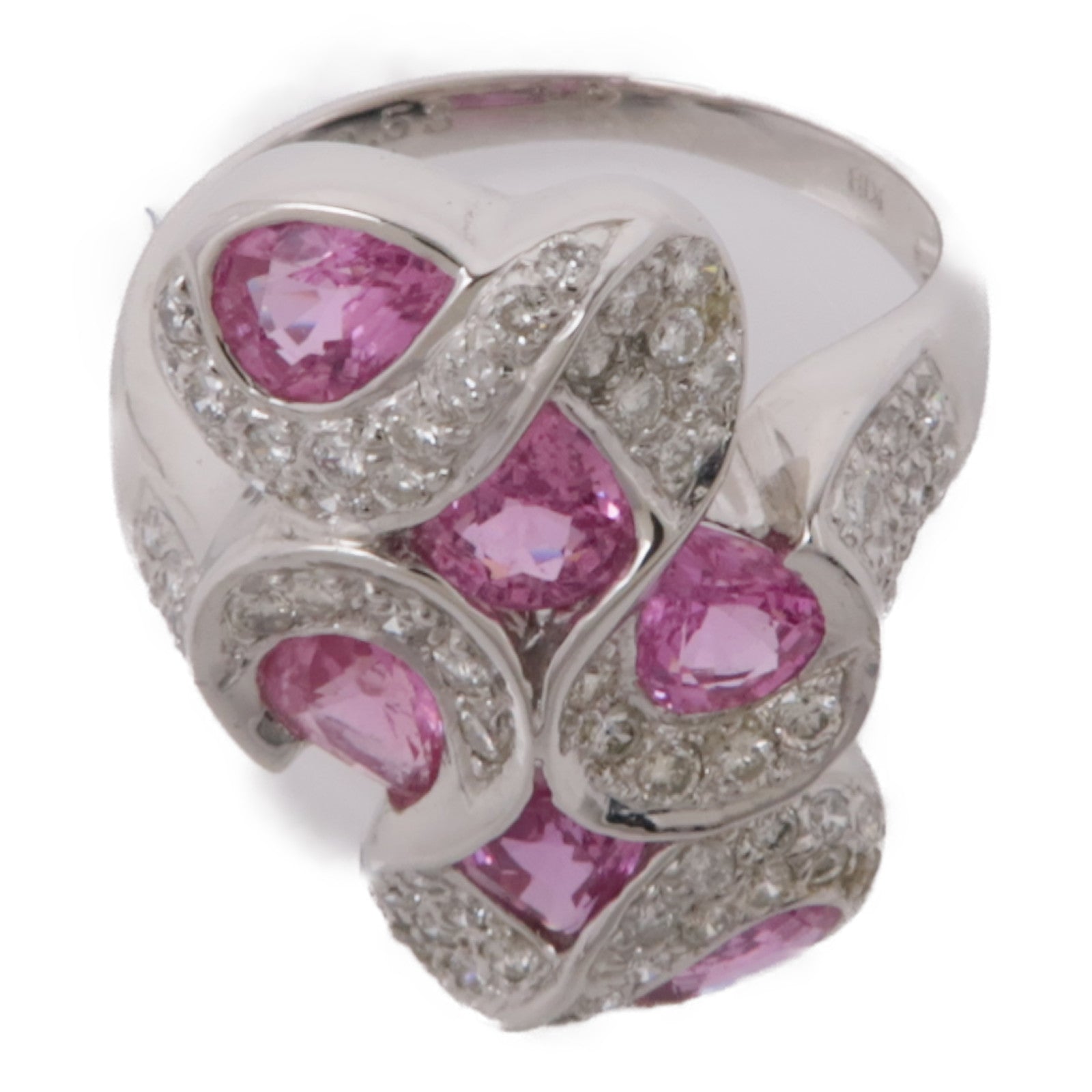 JEWELRY 18K白金Sapphire Ring 2.27ct紅寶石/0.53ct鑽石戒指US#6