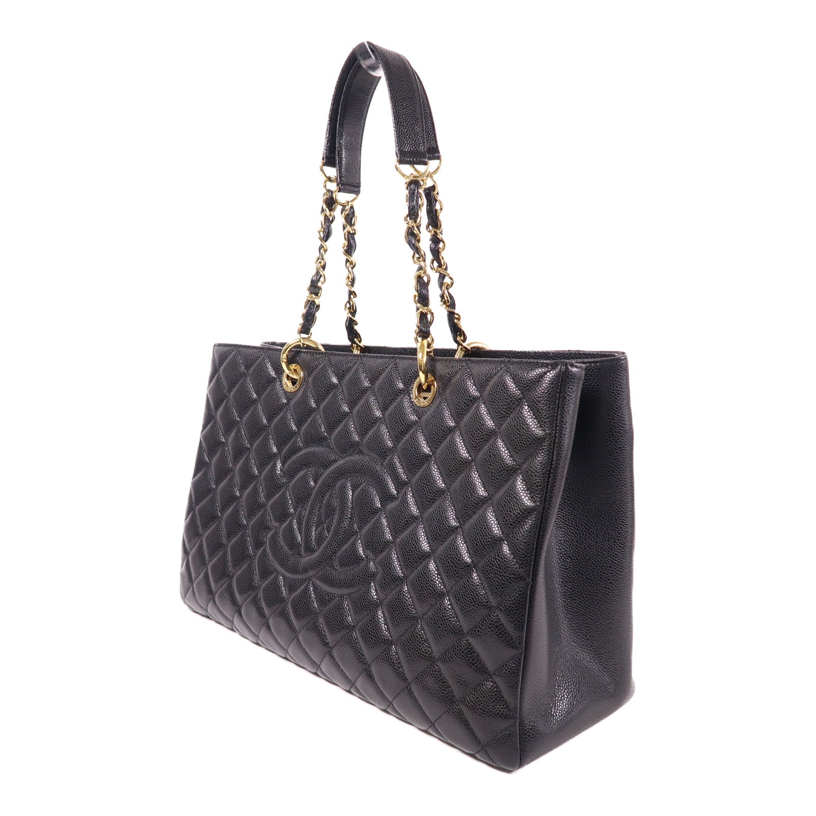 CHANEL 牛皮皮革GST Grand Shopping Tote Bag XL金扣鏈帶肩背袋/手挽袋