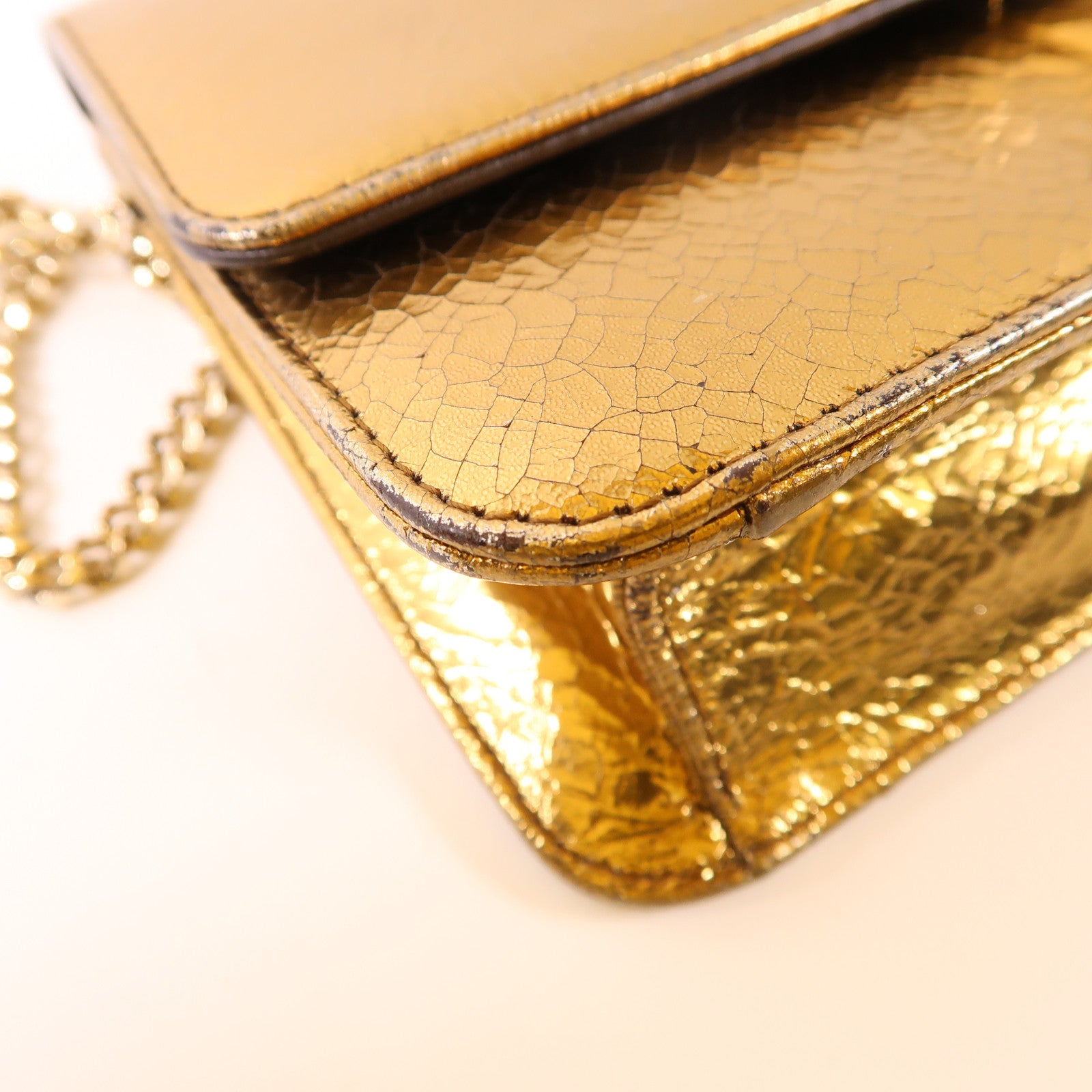 Dior 皮革Chain Shoulder金扣鏈帶肩背袋