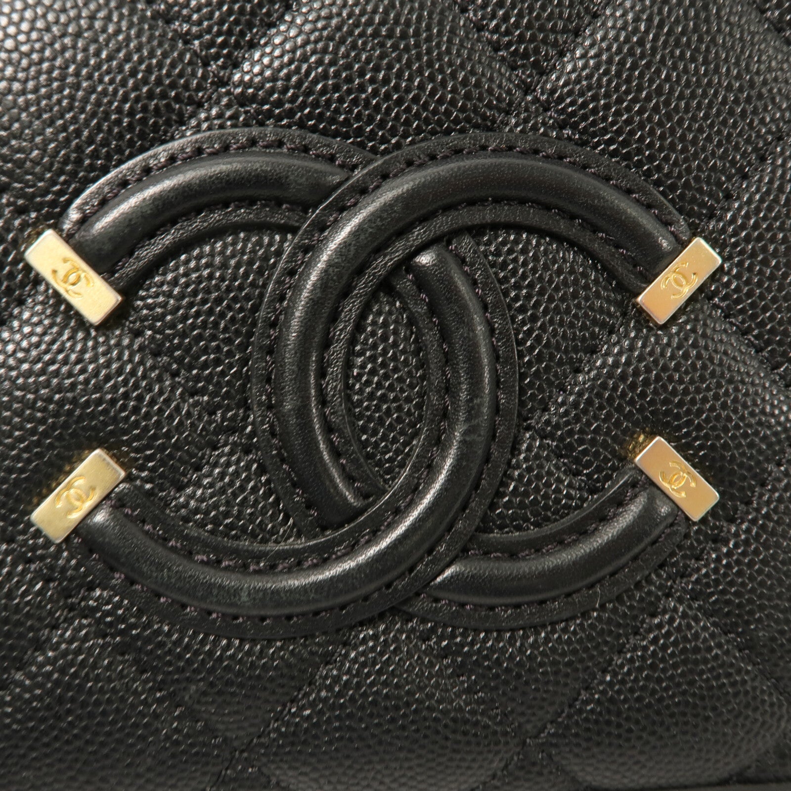 CHANEL 牛皮皮革Vanity Case 17cm鏈帶手挽肩背兩用袋