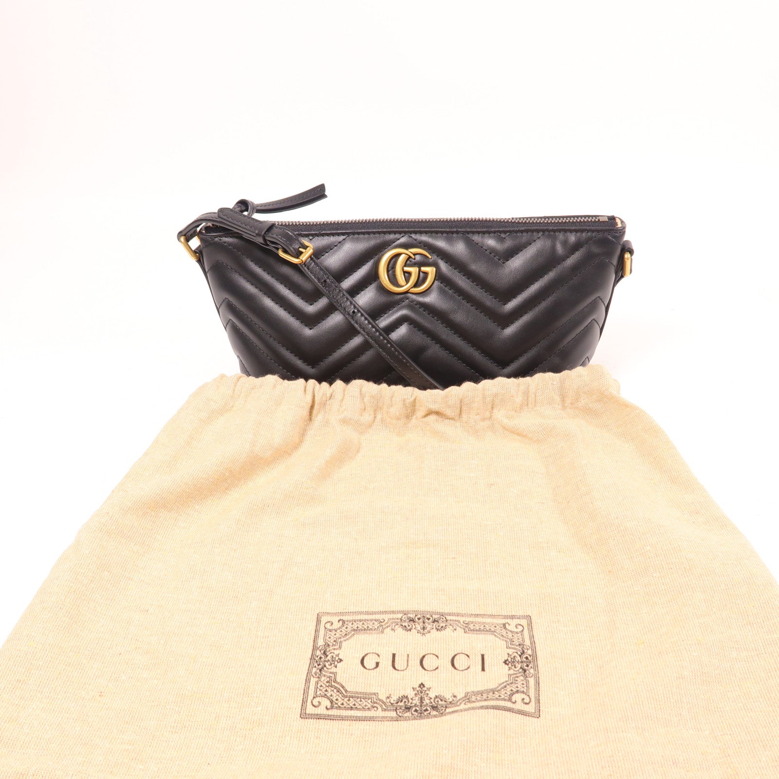 GUCCI 【激減優惠】牛皮皮革Marmont金扣肩背袋