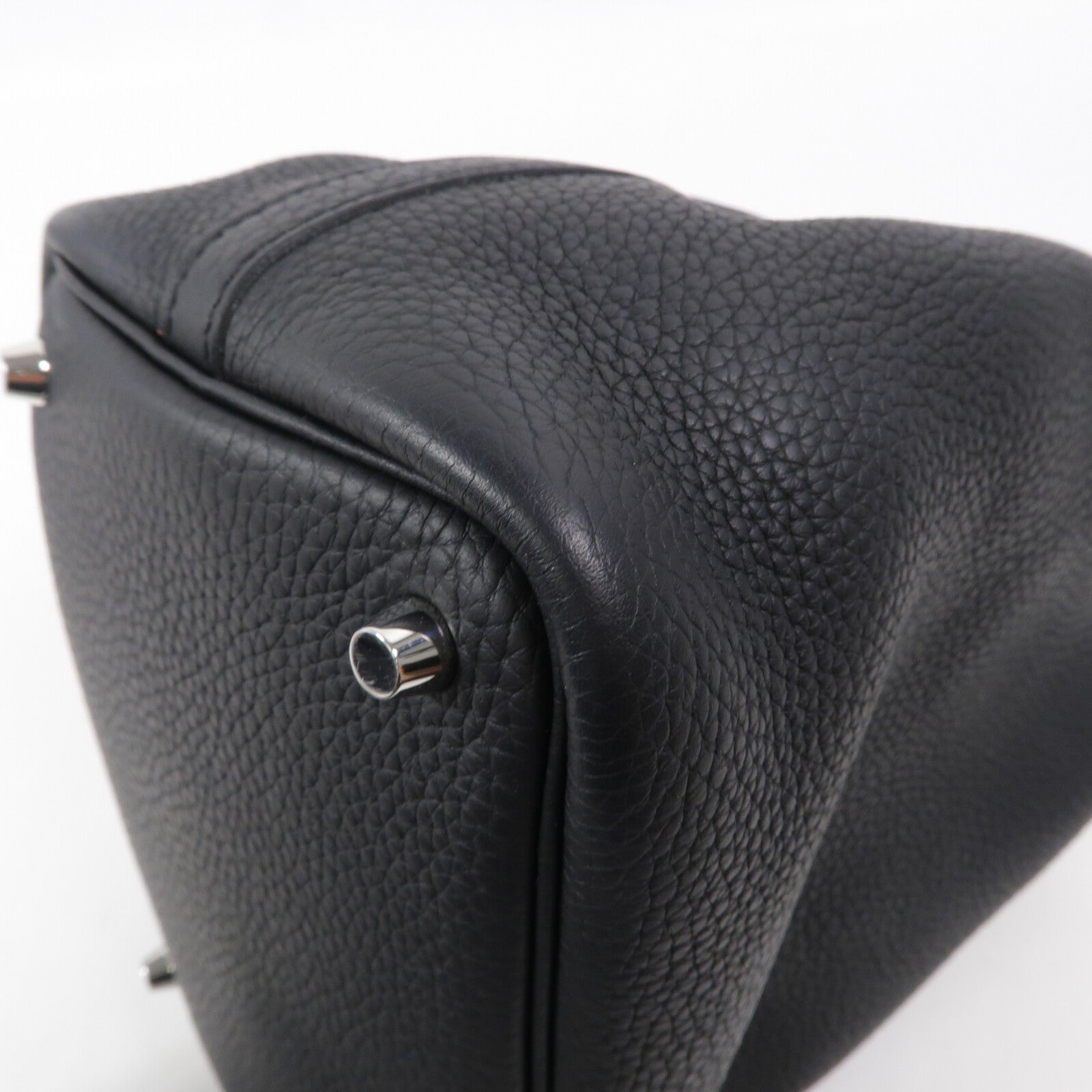 HERMES Clemence皮革Picotin PM手挽袋Noir