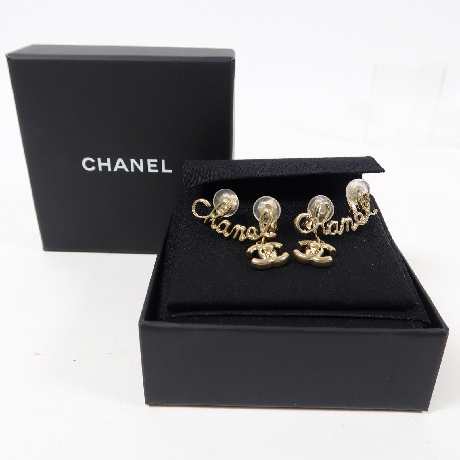 CHANEL 金屬Earrings夾式耳環金色