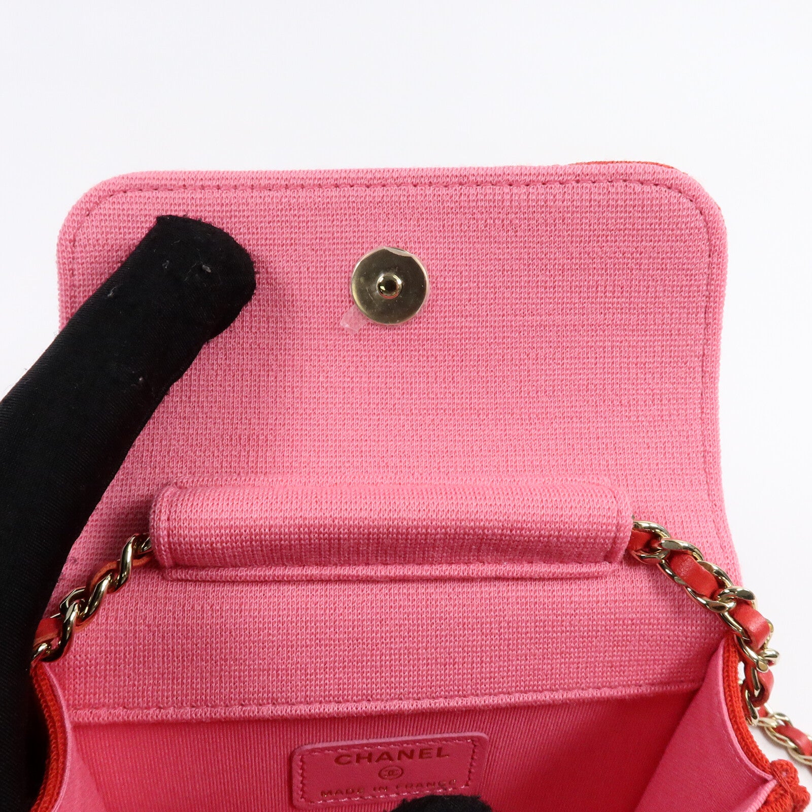 CHANEL Jersey Fabric Mini Flap Clutch With Chain鏈帶肩背袋