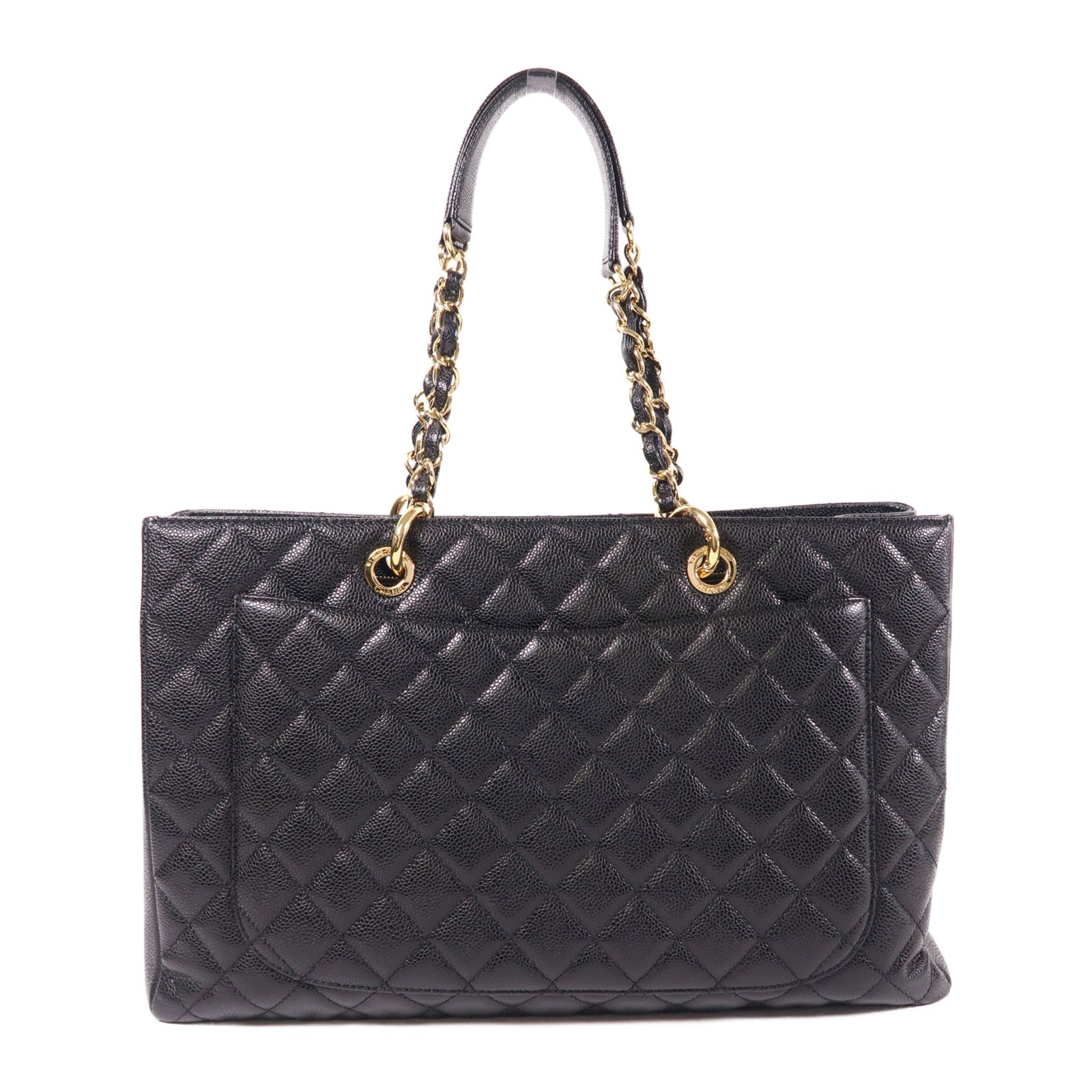 CHANEL 牛皮皮革GST Grand Shopping Tote Bag XL金扣鏈帶肩背袋/手挽袋