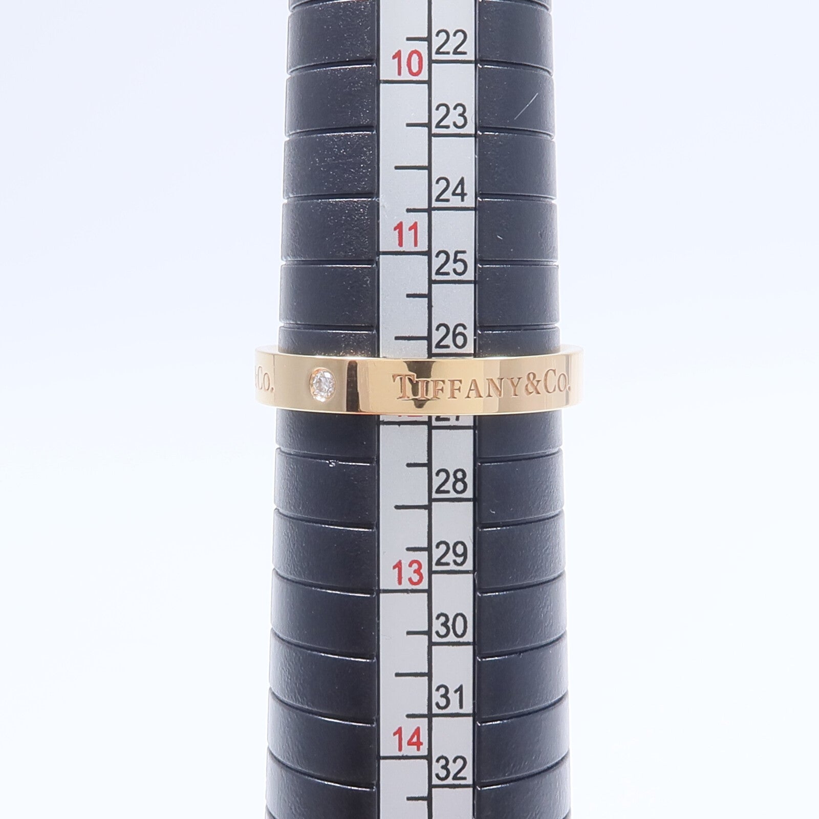 TIFFANY＆CO 18K玫瑰金Flat Band 3P Diamond Ring鑽石戒指