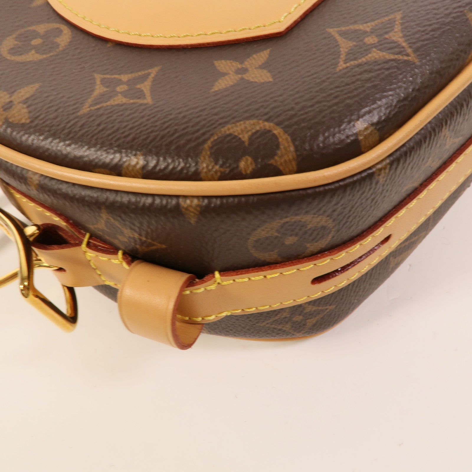 LOUIS VUITTON Monogram Boite Chapeau Souple金扣肩背袋棕色