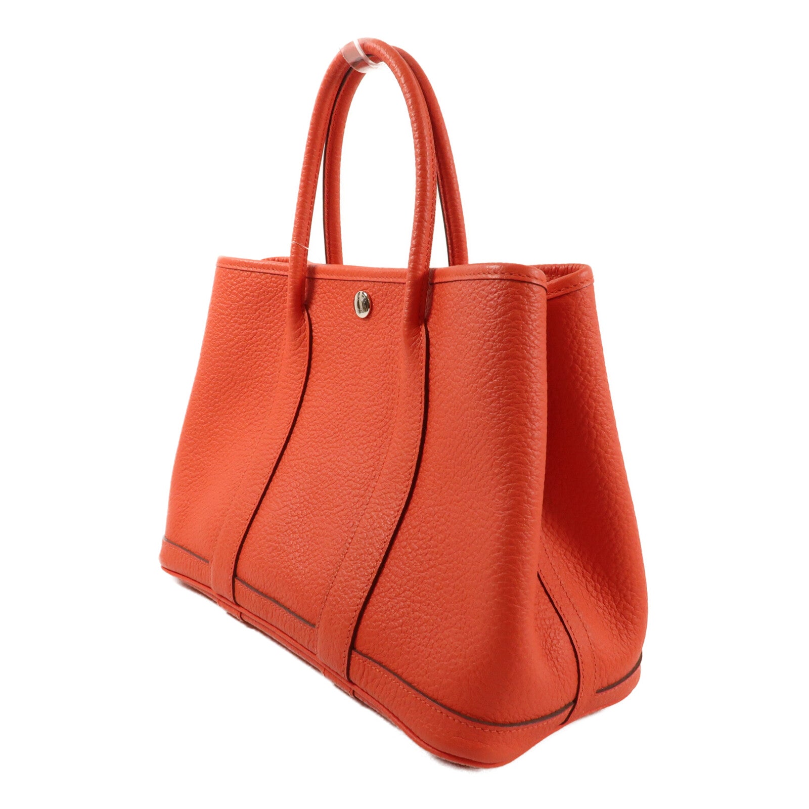 HERMES Country皮革Garden Party TPM銀扣手挽袋Rouge Casaque