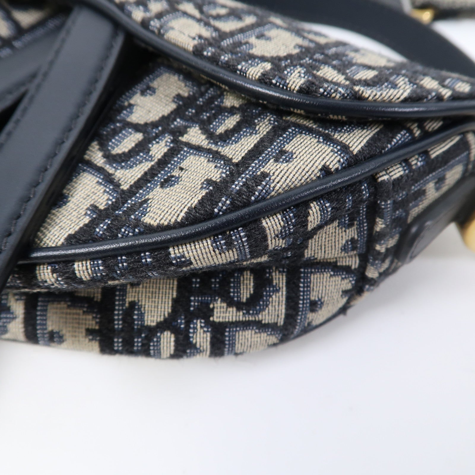 Dior 帆布Saddle Mini金扣肩背袋藍色